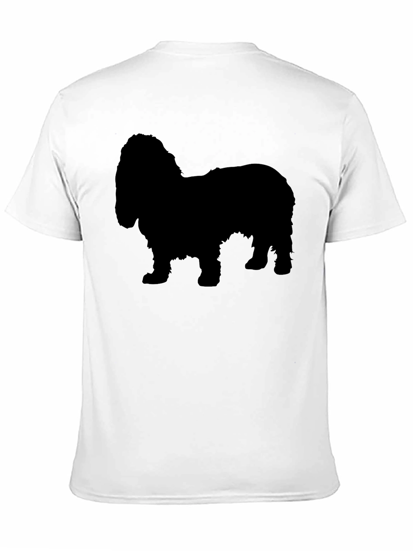 Dog Silhouette Graphic Tee - Black Cotton Blend