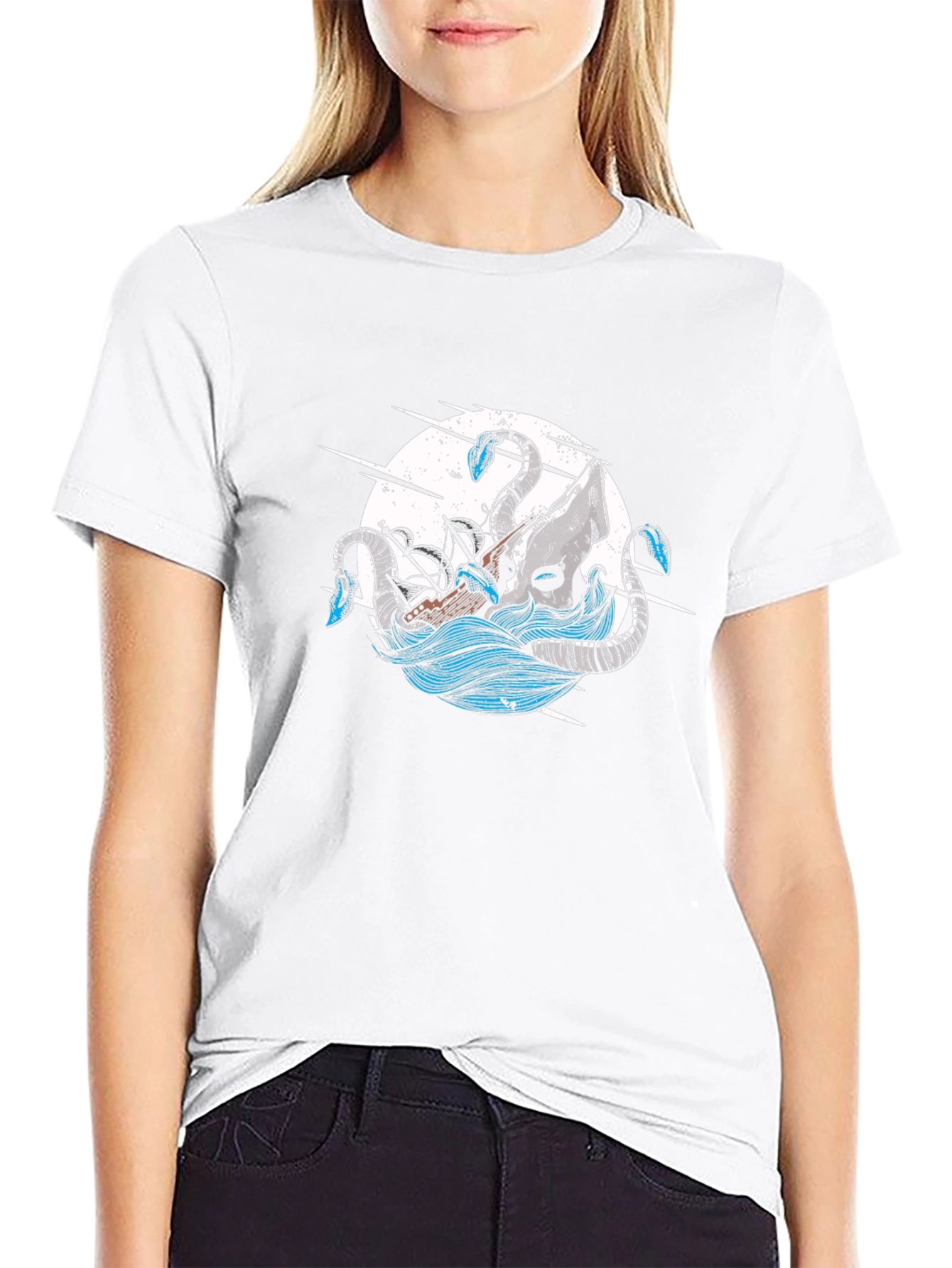 Kraken Attack Graphic Tee - Nautical Style