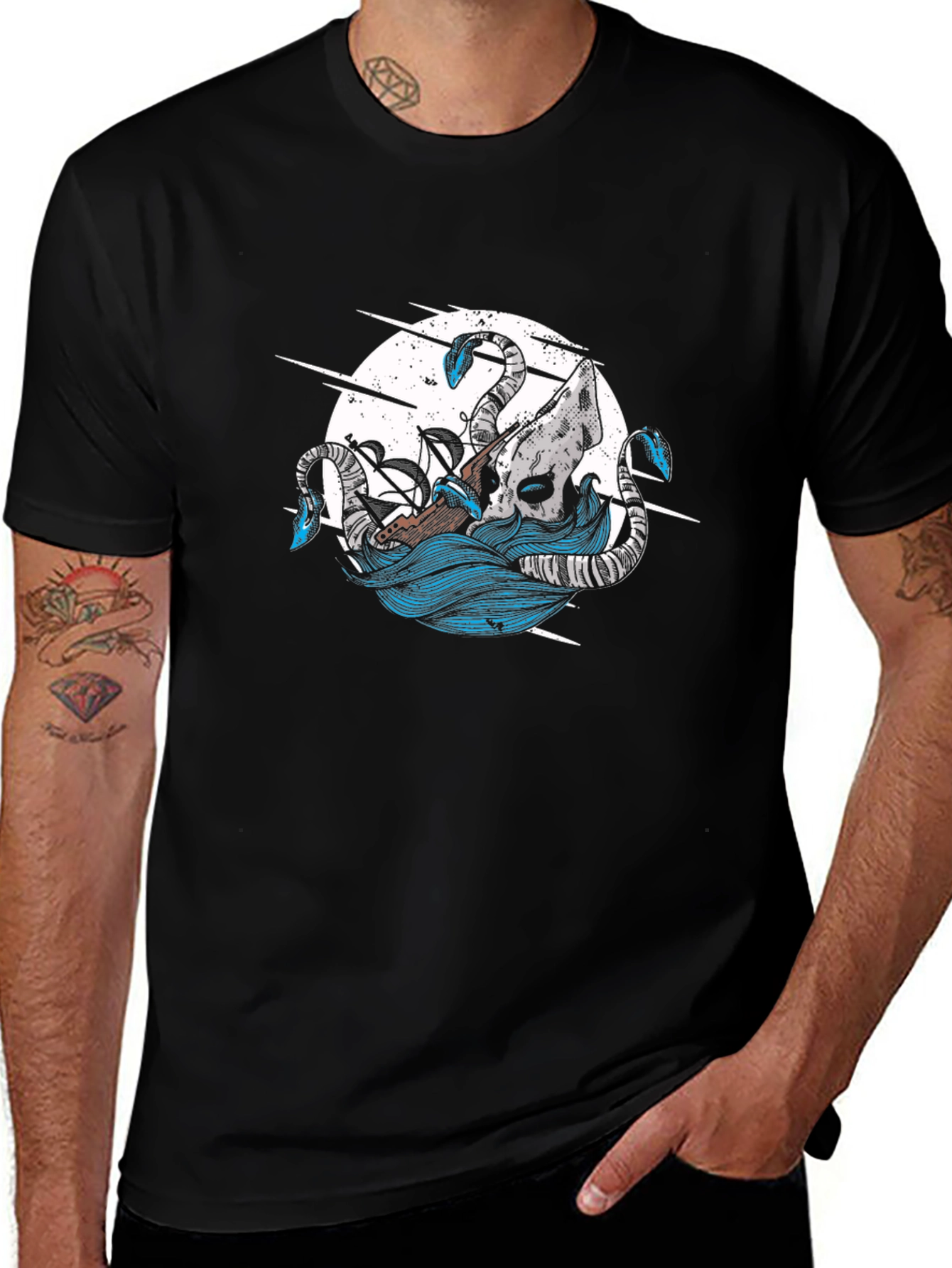 Kraken Attack Graphic Tee - Nautical Style