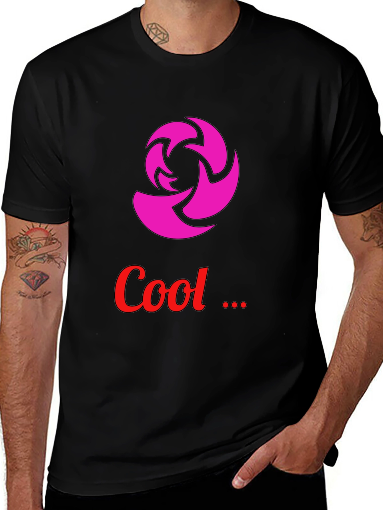 Cool Graphic Tee - Modern Design Black T-Shirt