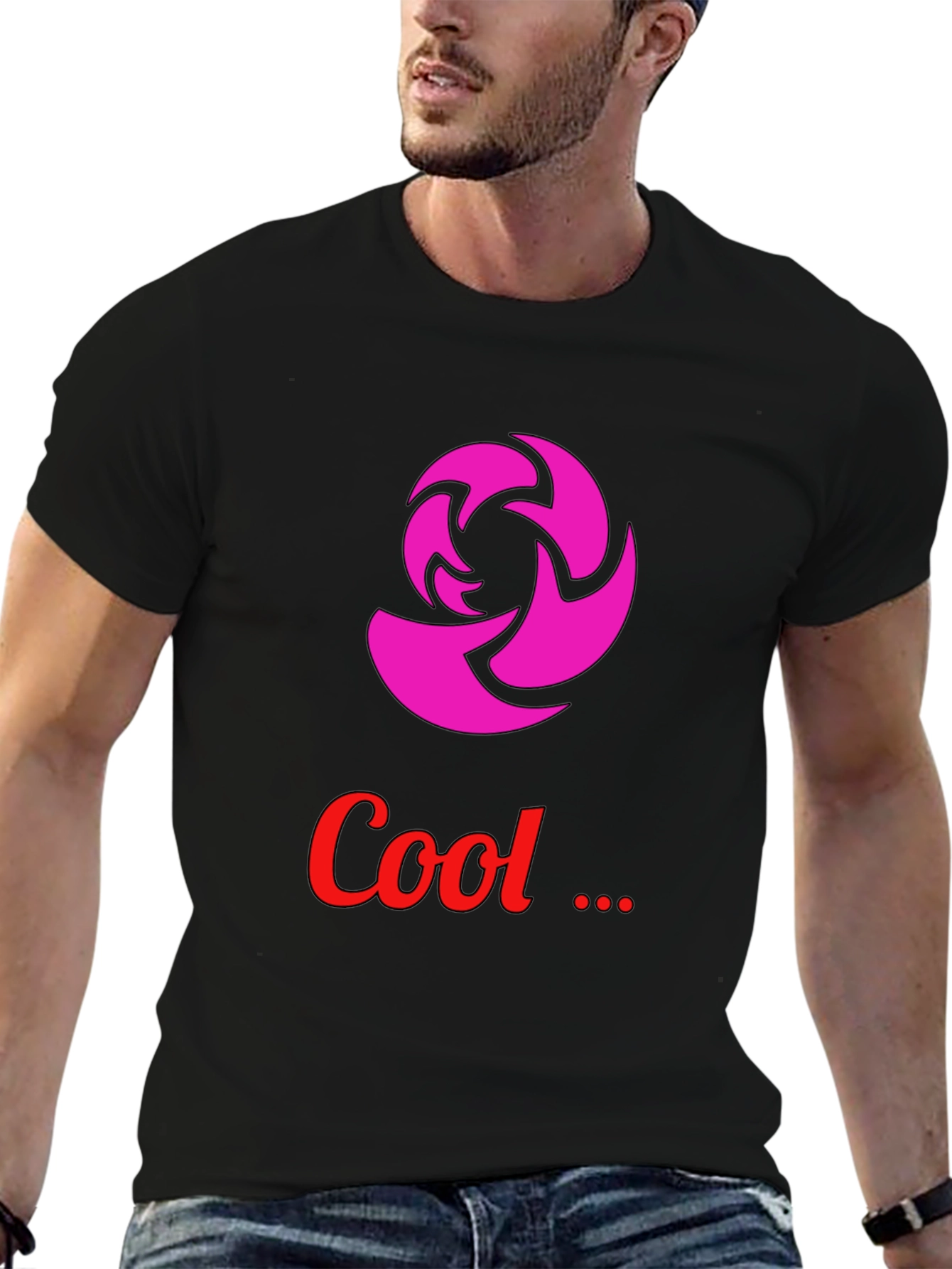 Cool Graphic Tee - Modern Design Black T-Shirt
