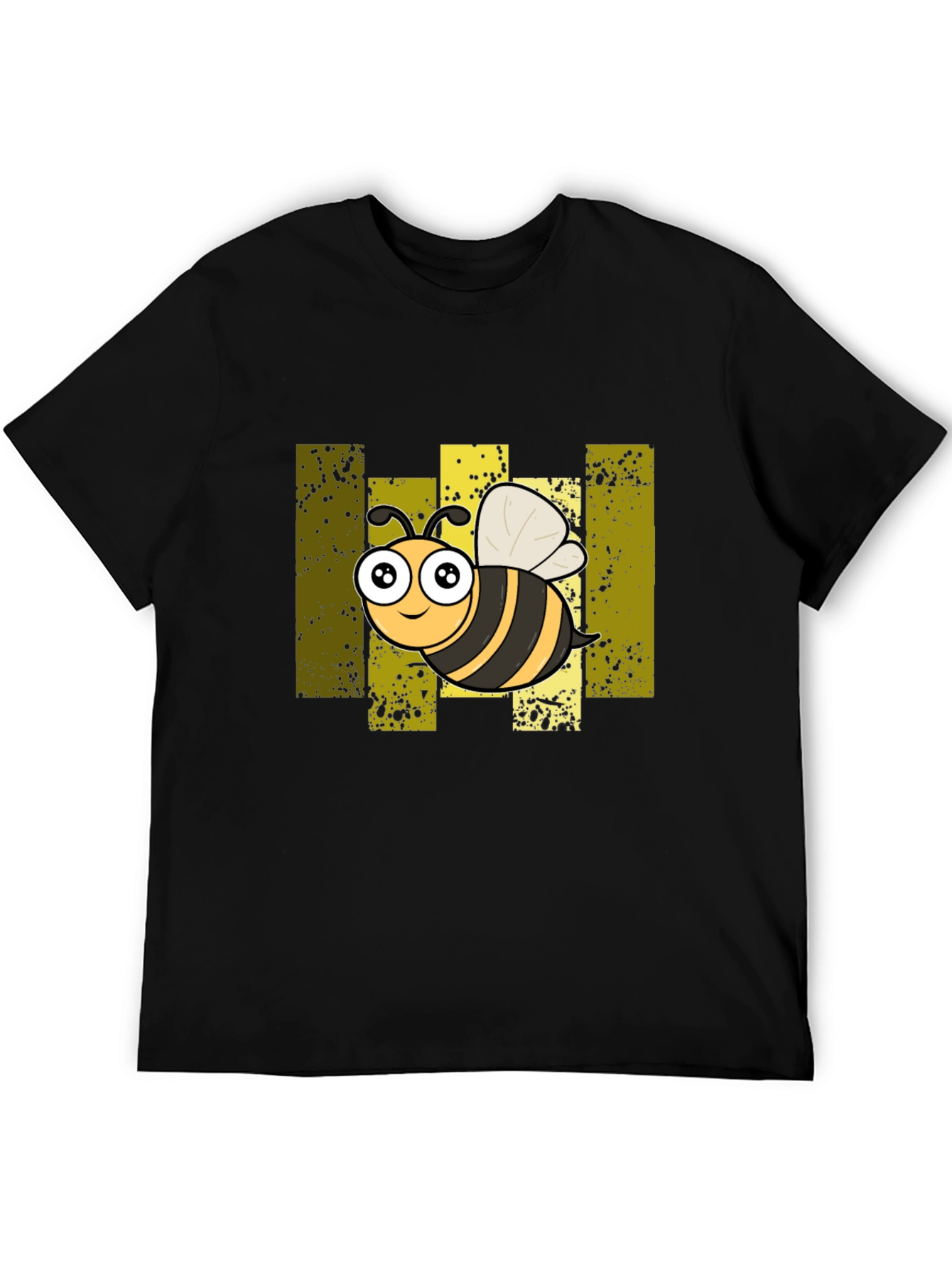 Cartoon Bee Graphic Black T-Shirt