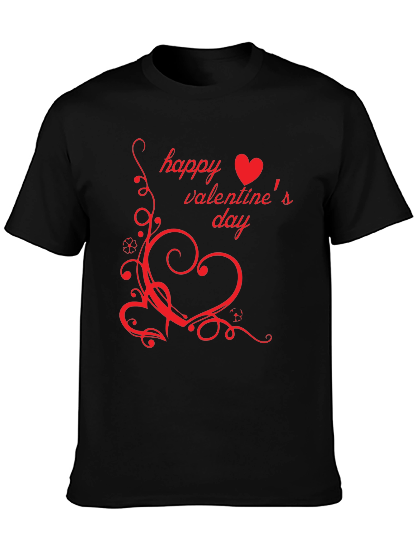 Happy Valentines Day Black T-Shirt