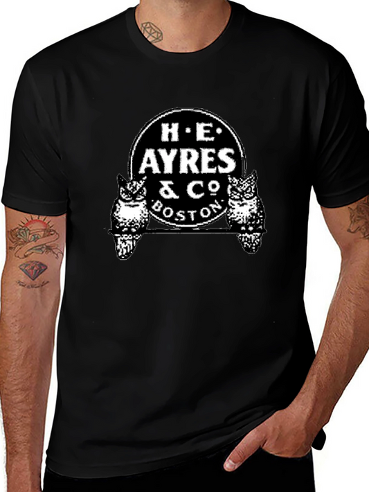 H.E. Ayres & Co. Boston Owl Graphic Black T-Shirt