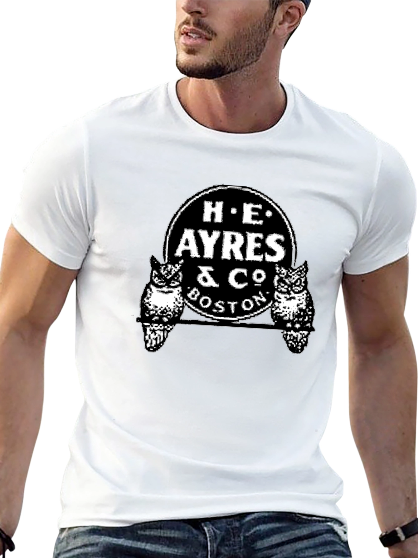 H.E. Ayres & Co. Boston Owl Graphic Black T-Shirt