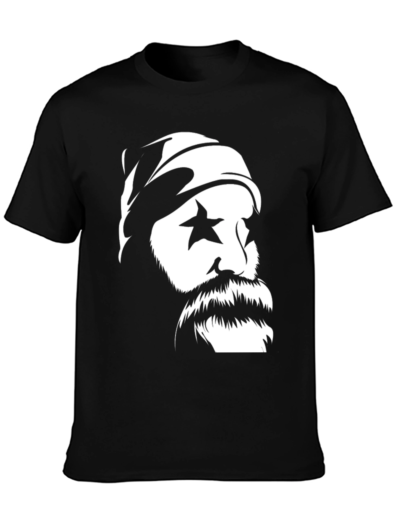 Cool Graphic Tee: Star Eyed Bearded Man