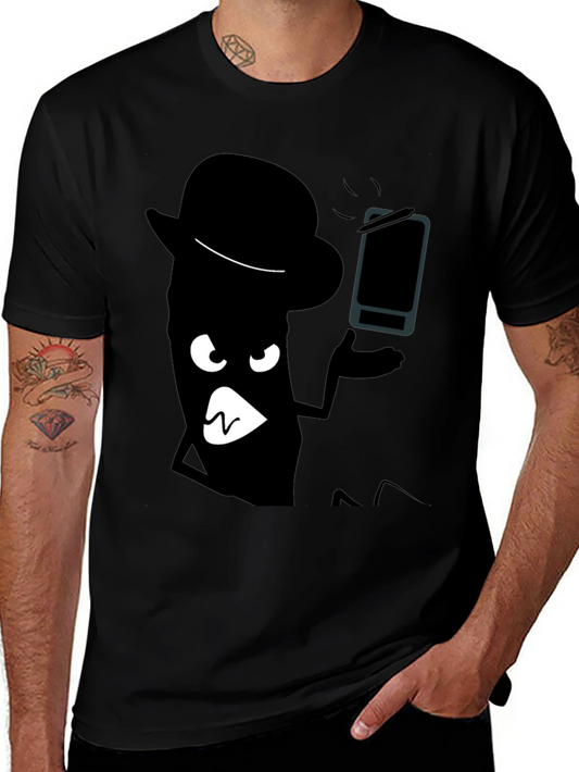 Cartoon Shadow Graphic Black T-Shirt