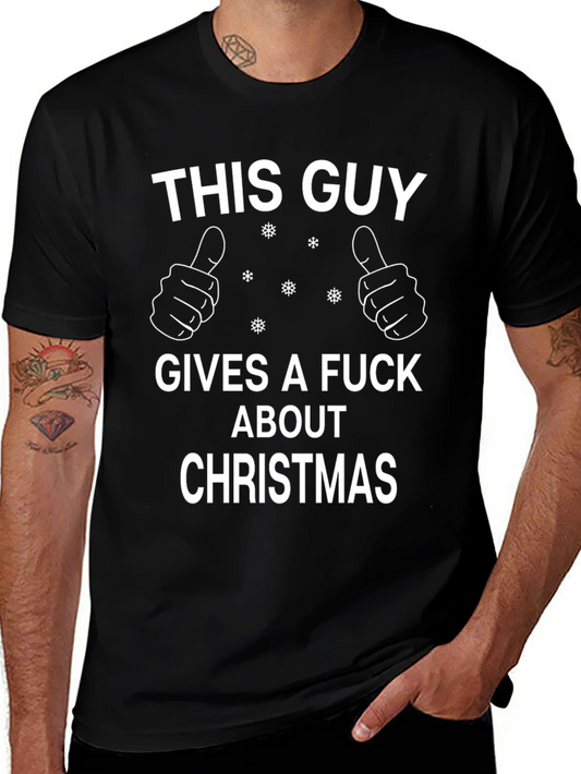 Funny Christmas T-Shirt - This Guy Gives a F*ck