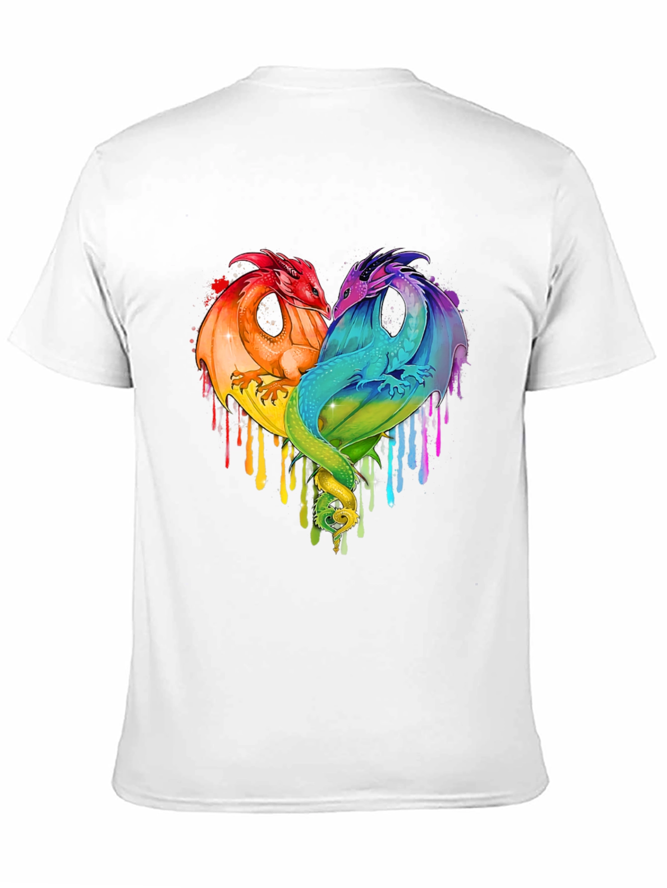Rainbow Dragon Heart Graphic Tee
