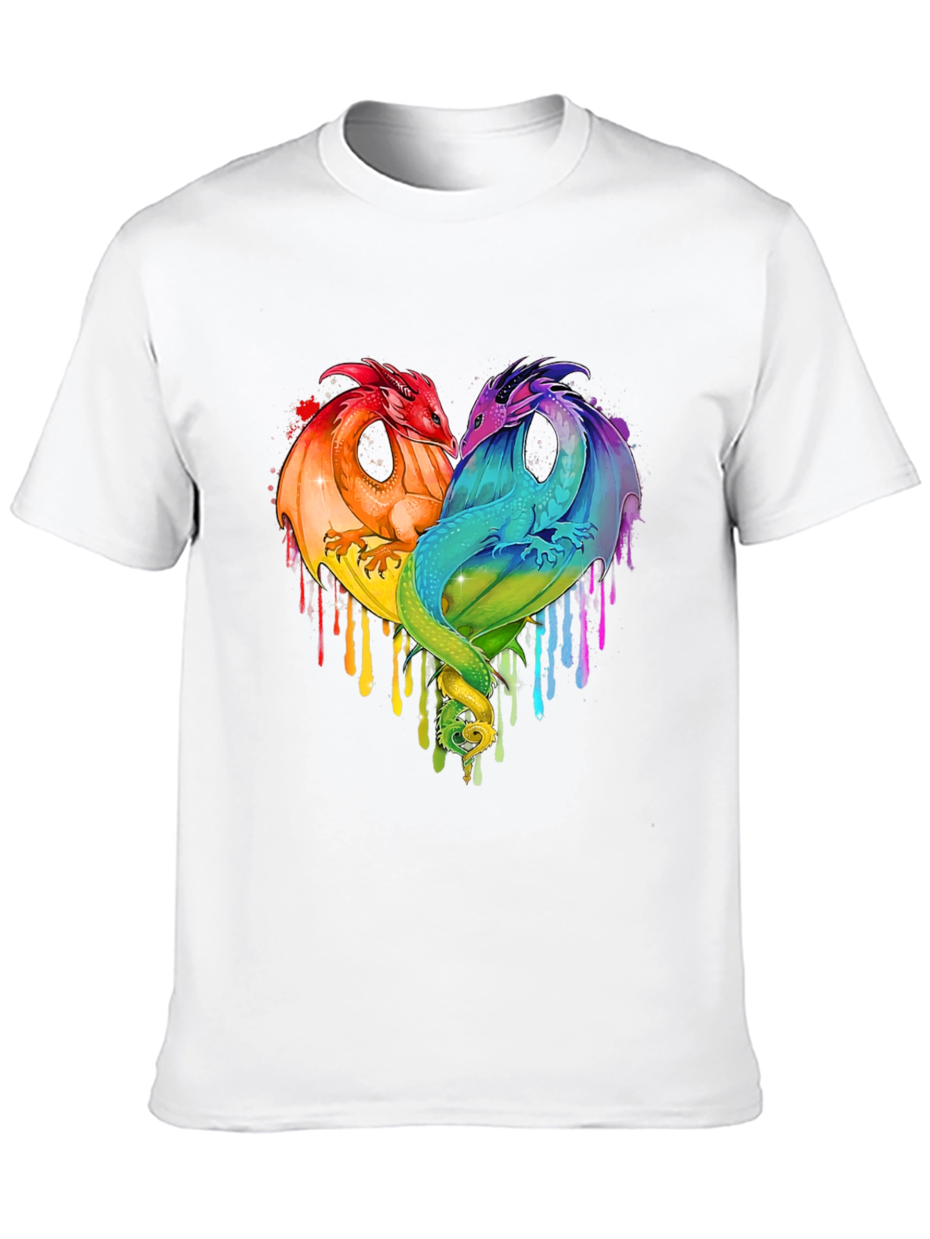 Rainbow Dragon Heart Graphic Tee