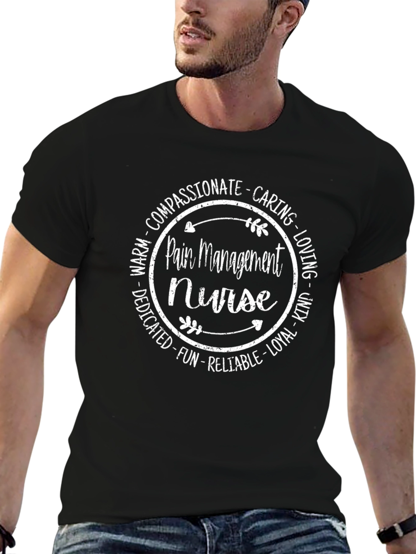 Pain Management Nurse T-Shirt - Compassionate Caring Design