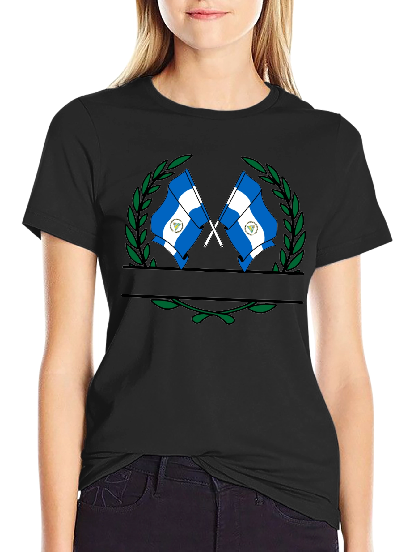 Nicaragua Flag T-Shirt - Black Graphic Tee