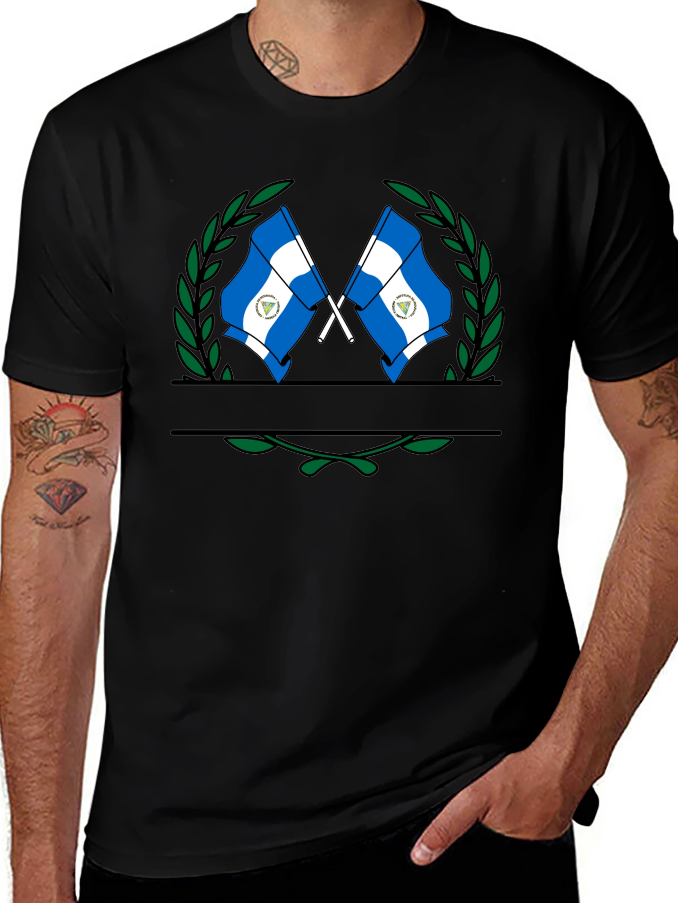 Nicaragua Flag T-Shirt - Black Graphic Tee