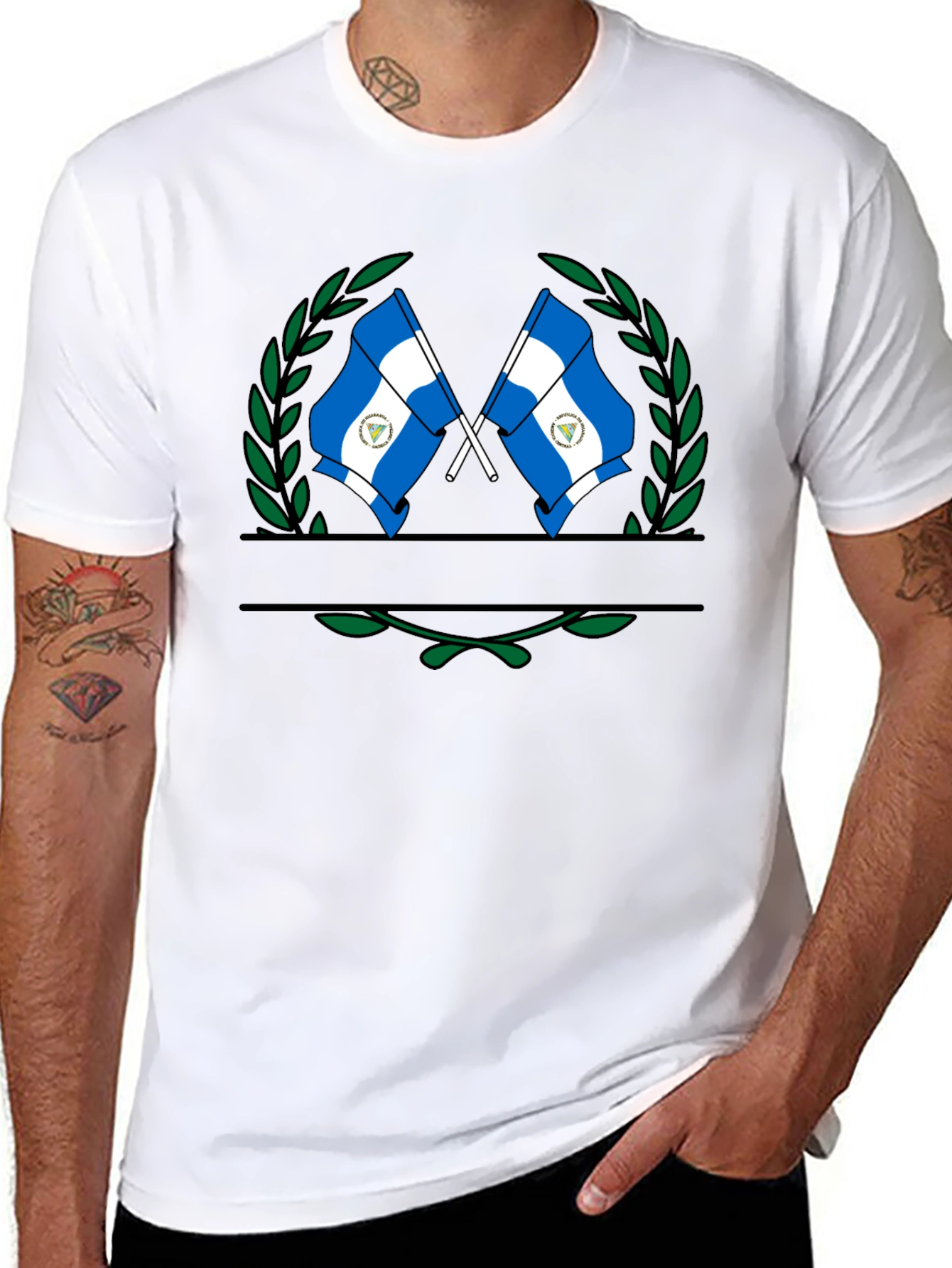 Nicaragua Flag T-Shirt - Black Graphic Tee