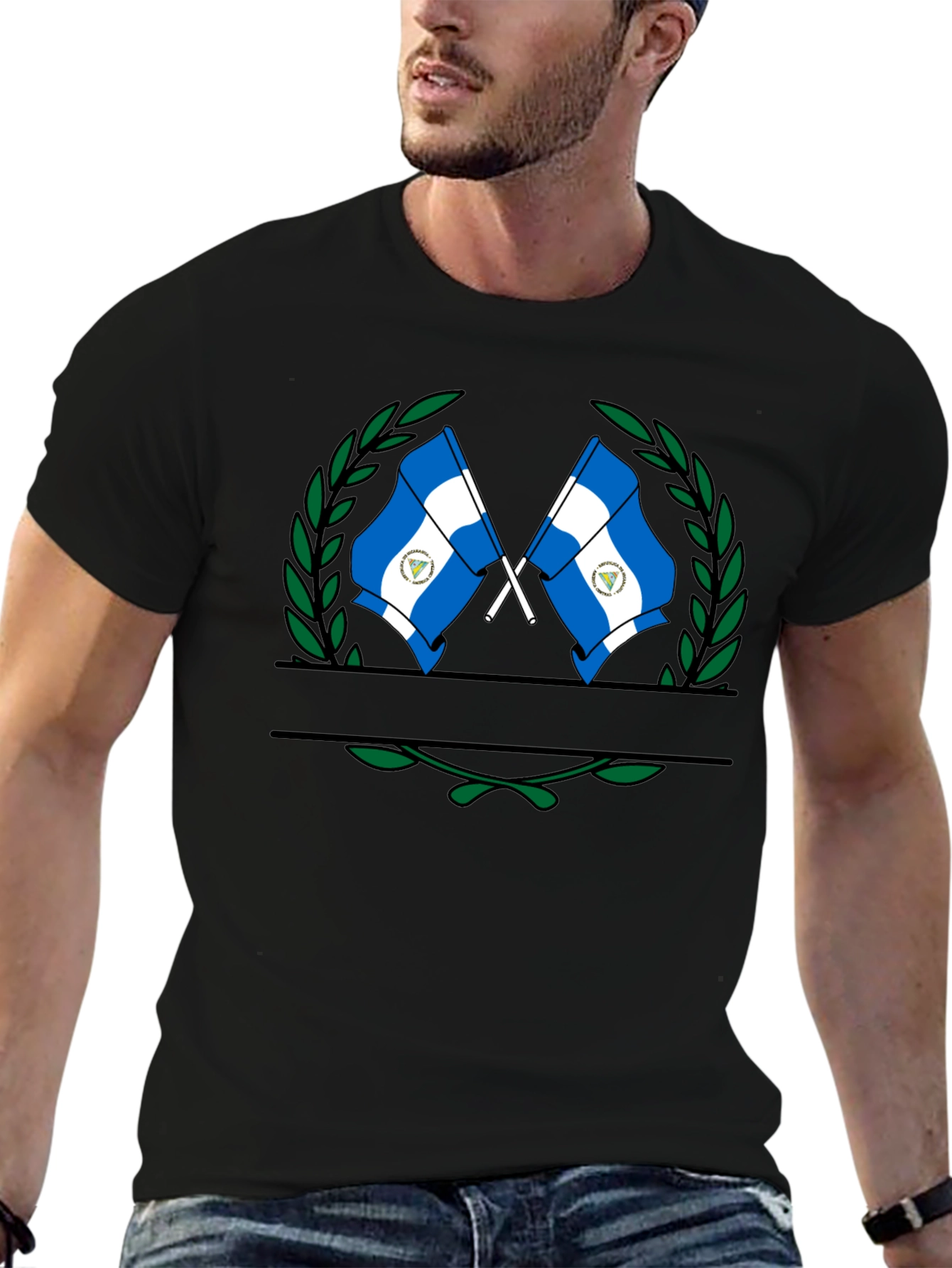 Nicaragua Flag T-Shirt - Black Graphic Tee