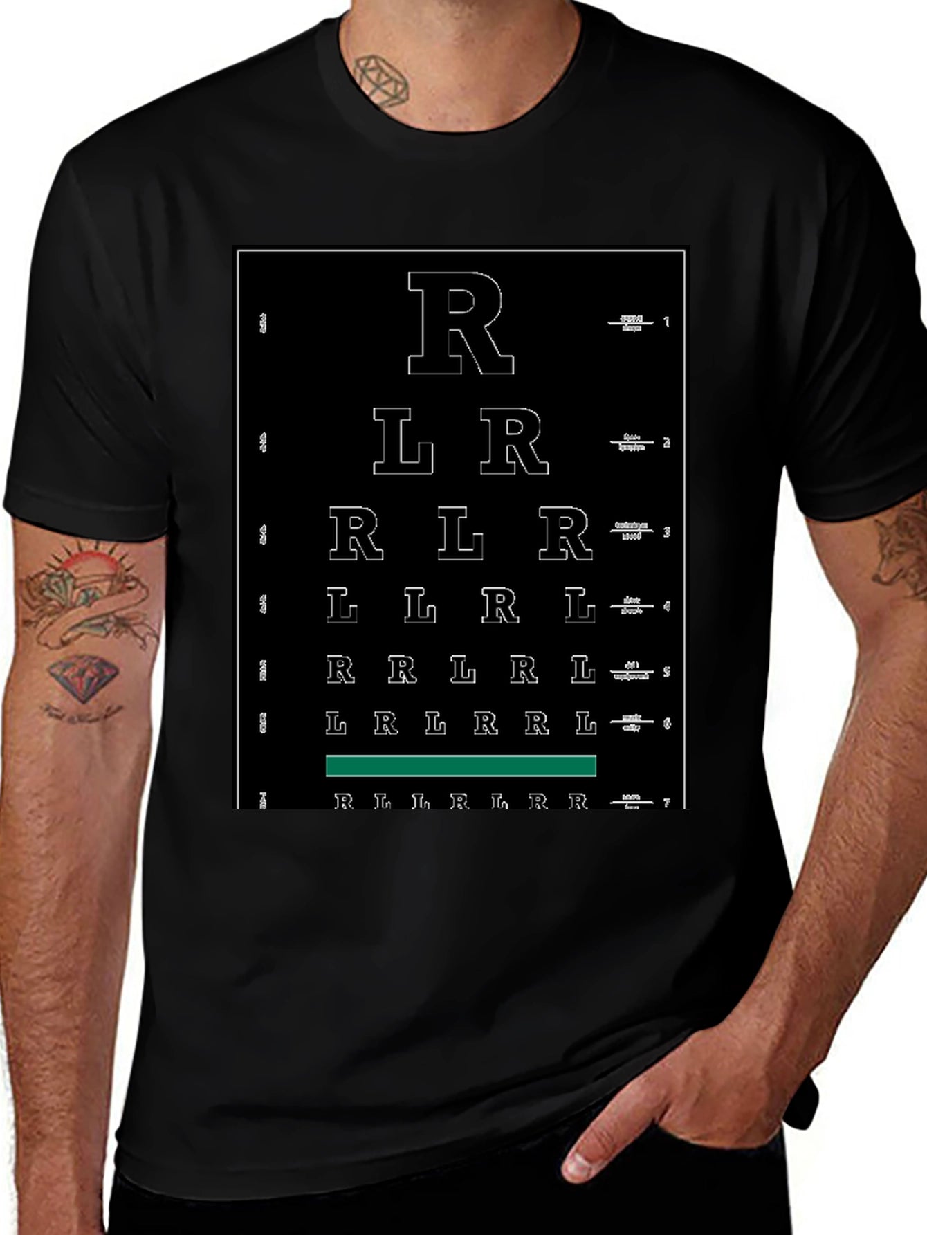 Funny Right Left Eye Chart Graphic Tee