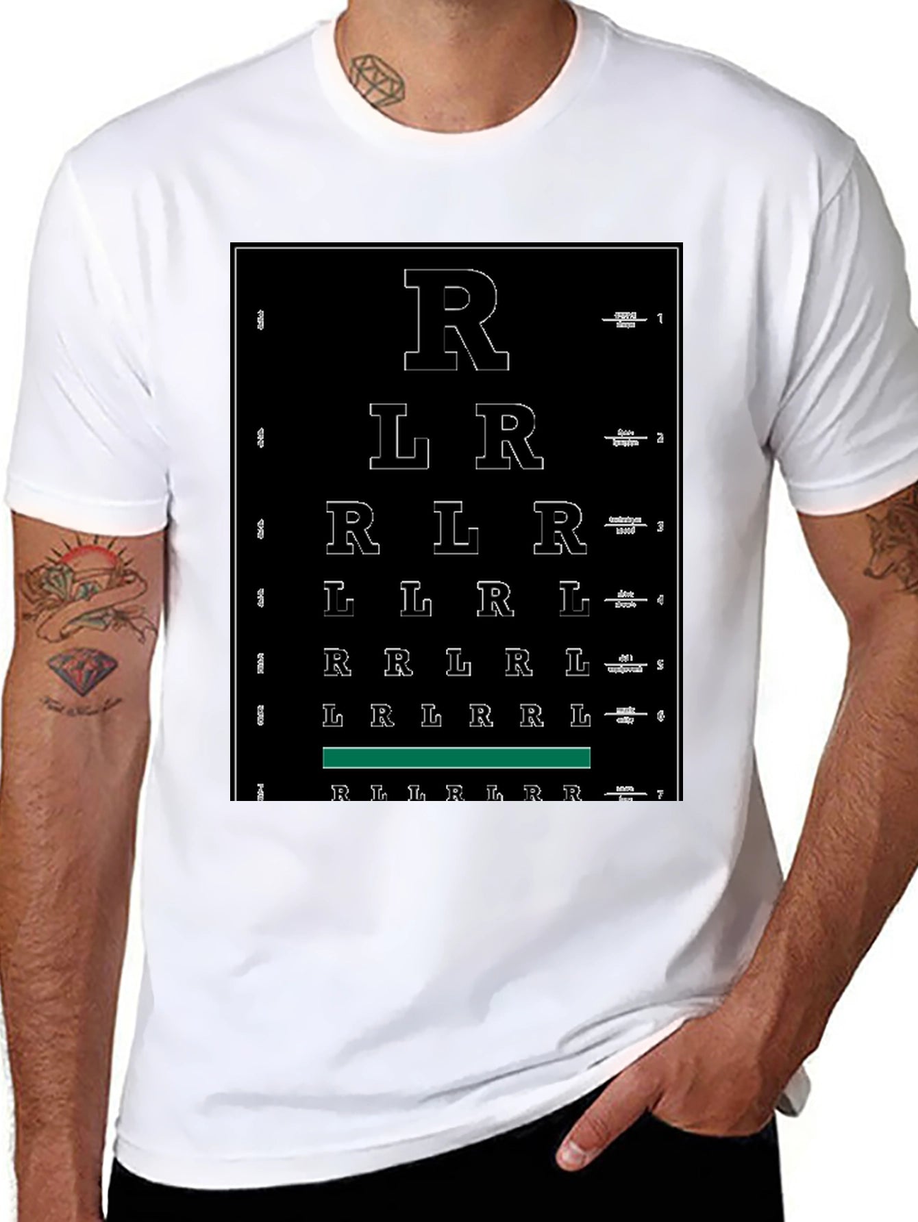 Funny Right Left Eye Chart Graphic Tee