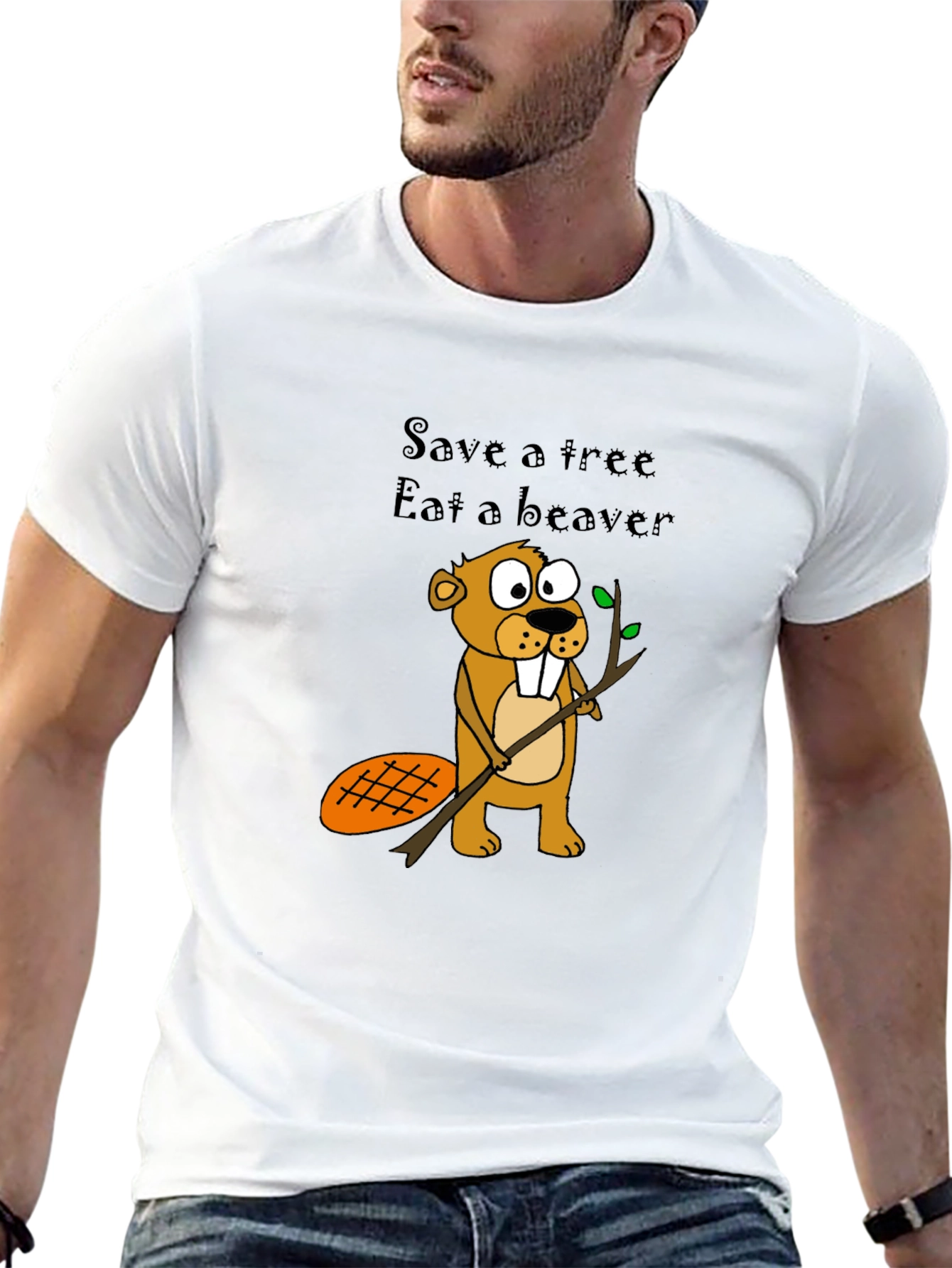 Humorous Save a Tree Eat a Beaver T-Shirt