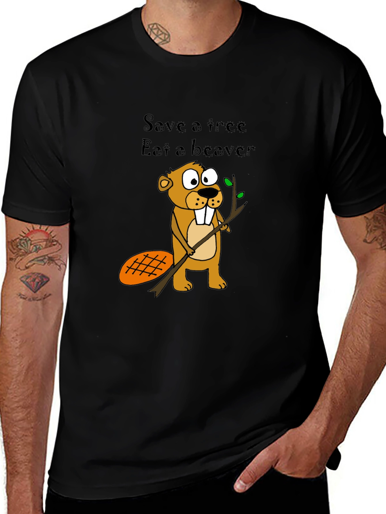 Humorous Save a Tree Eat a Beaver T-Shirt