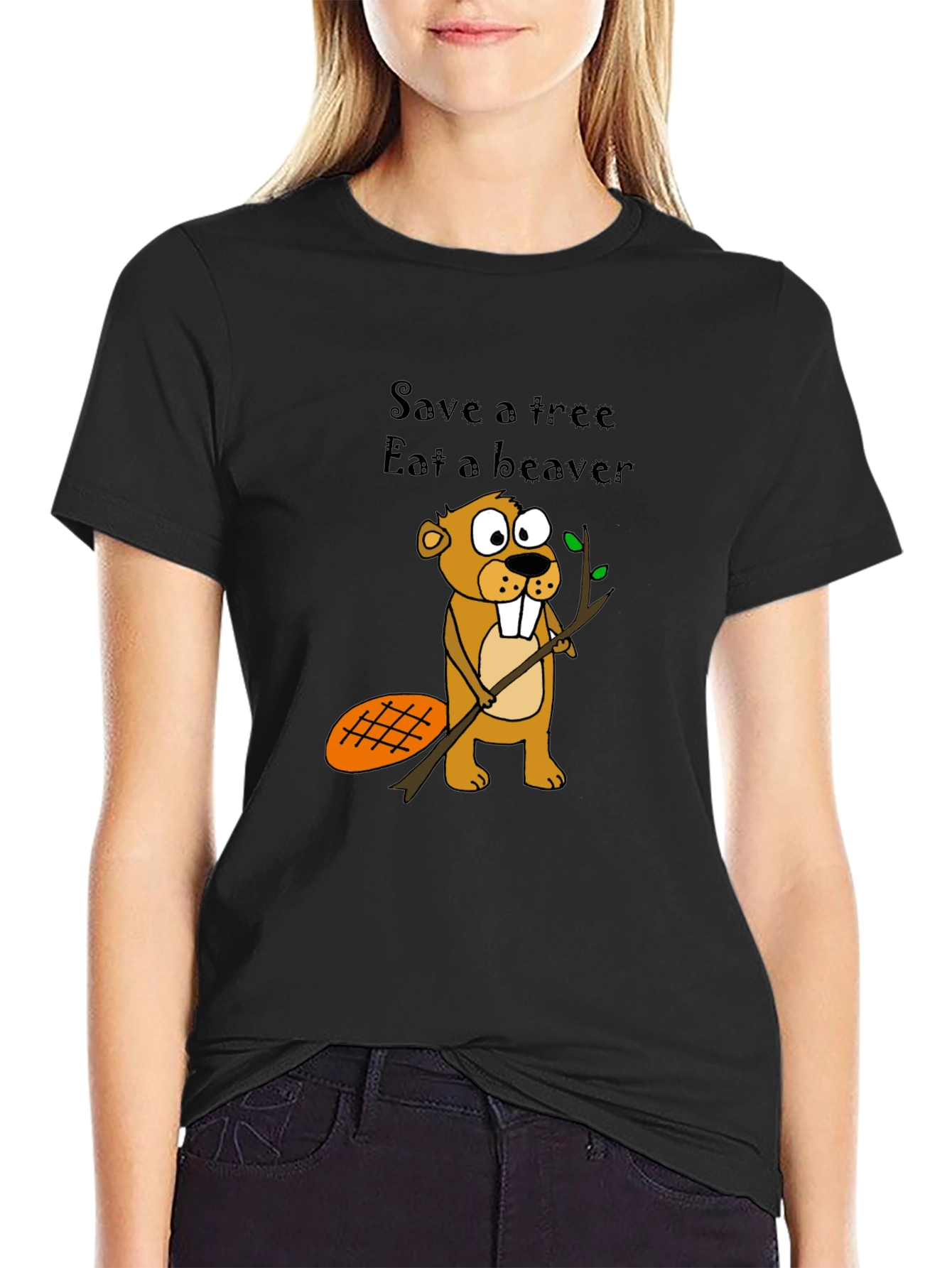 Humorous Save a Tree Eat a Beaver T-Shirt