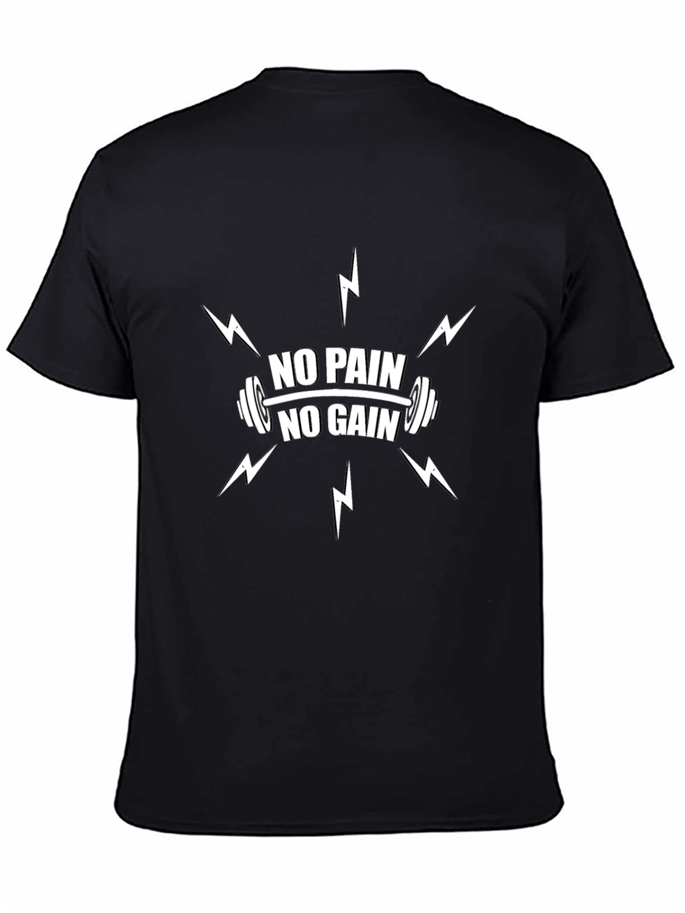 No Pain No Gain Graphic T-Shirt - Black