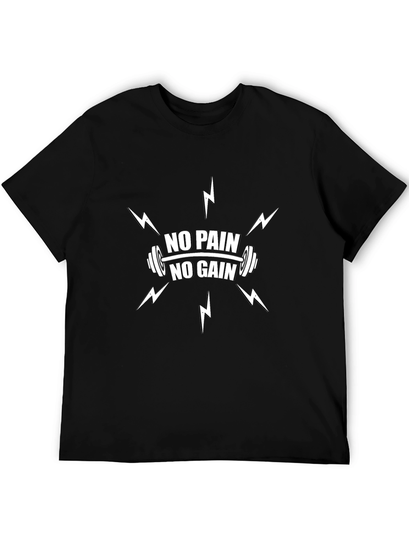 No Pain No Gain Graphic T-Shirt - Black