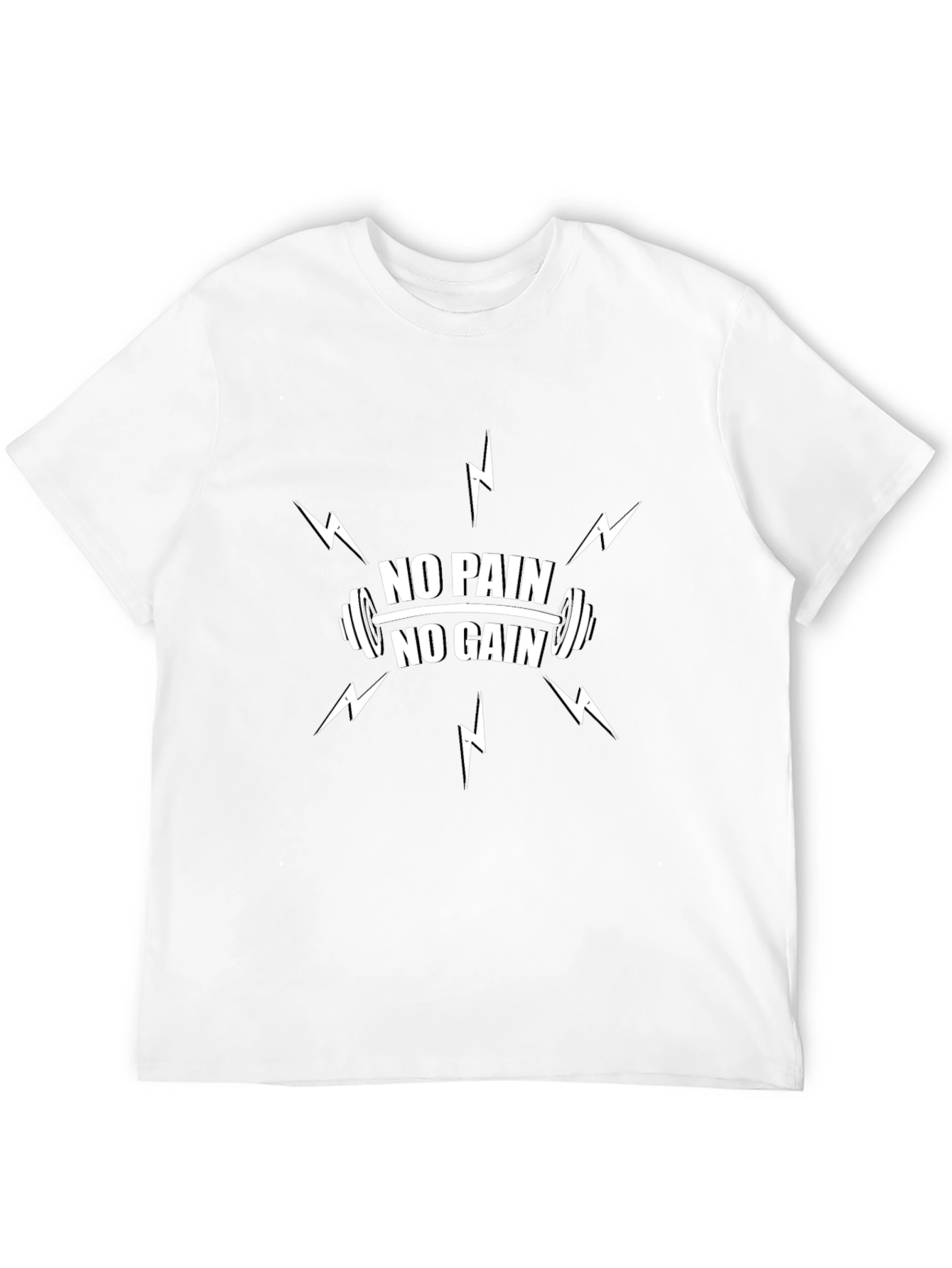 No Pain No Gain Graphic T-Shirt - Black