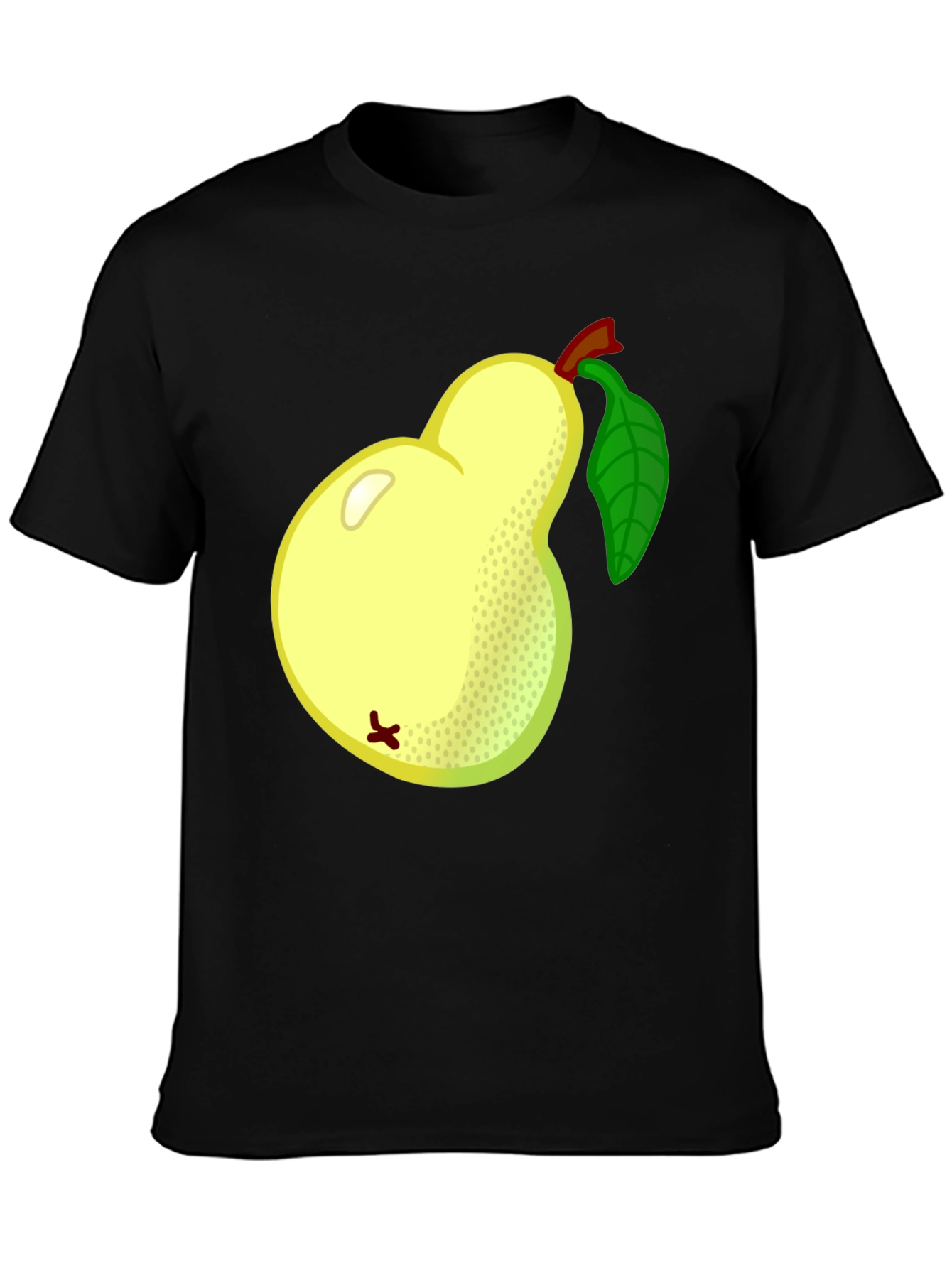 Pear Graphic Tee - Black Cotton T-Shirt