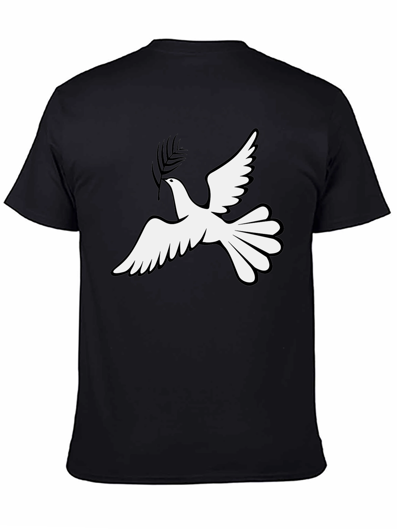 Peace Dove Graphic T-Shirt - Black Cotton Blend
