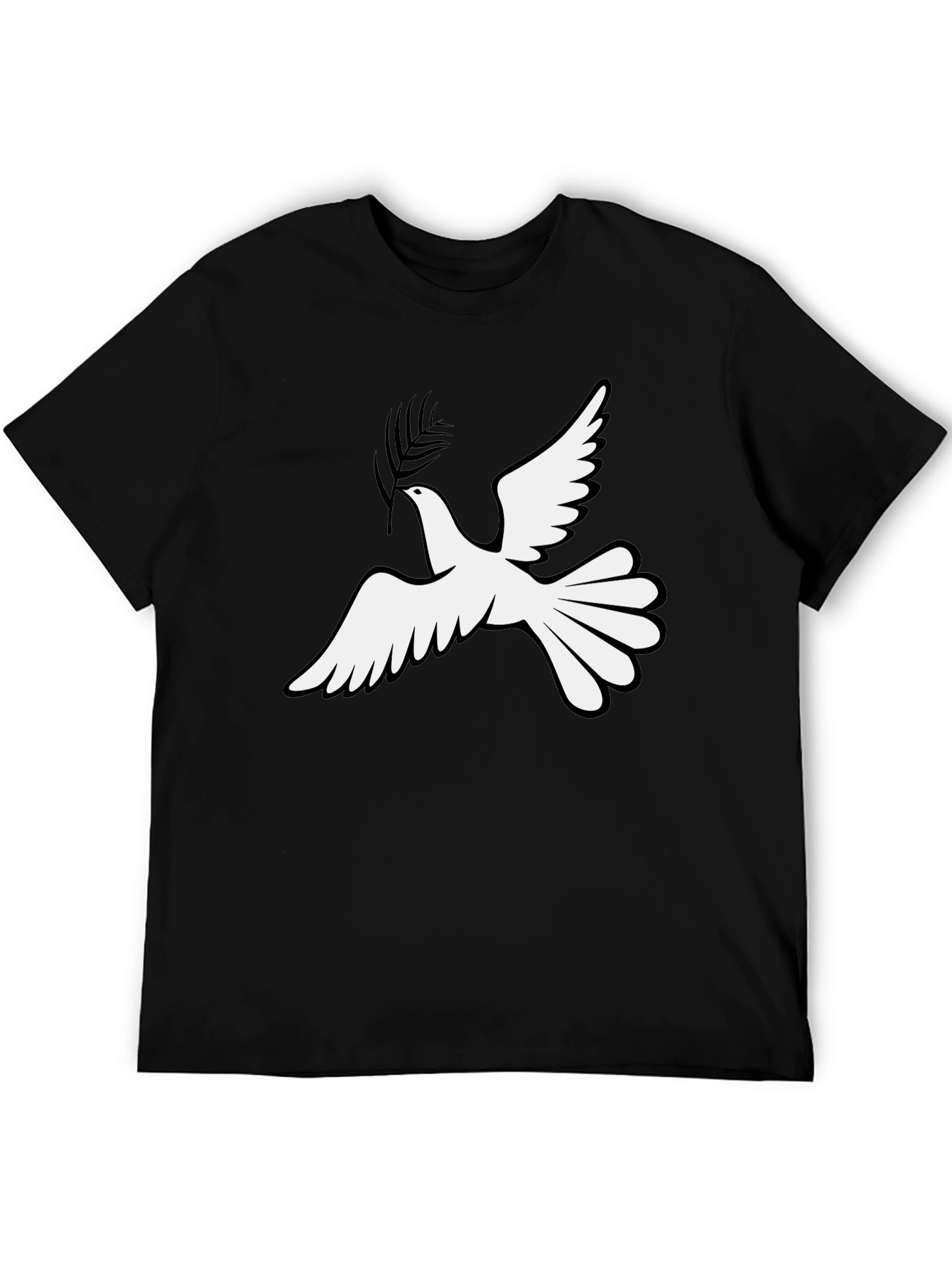 Peace Dove Graphic T-Shirt - Black Cotton Blend