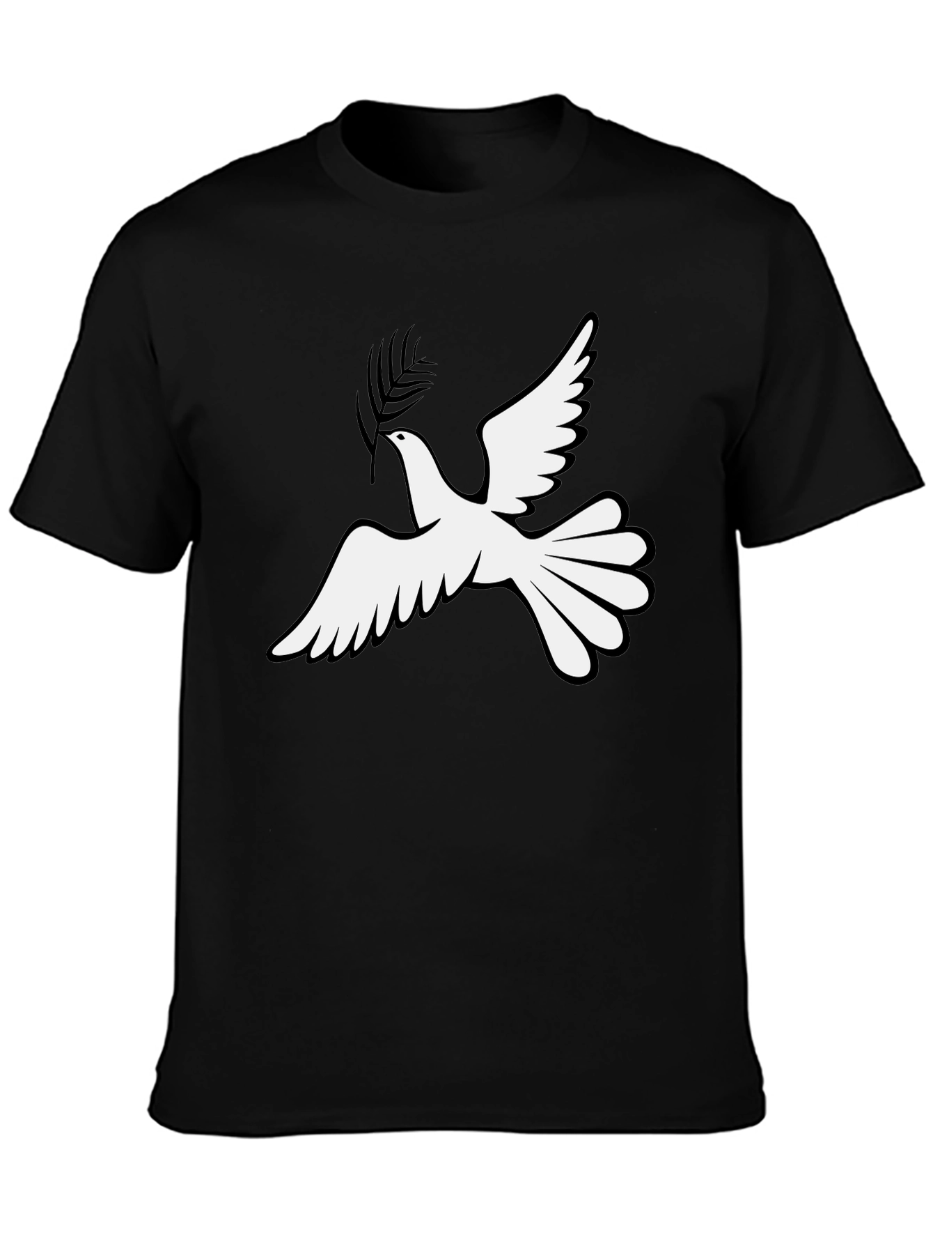 Peace Dove Graphic T-Shirt - Black Cotton Blend