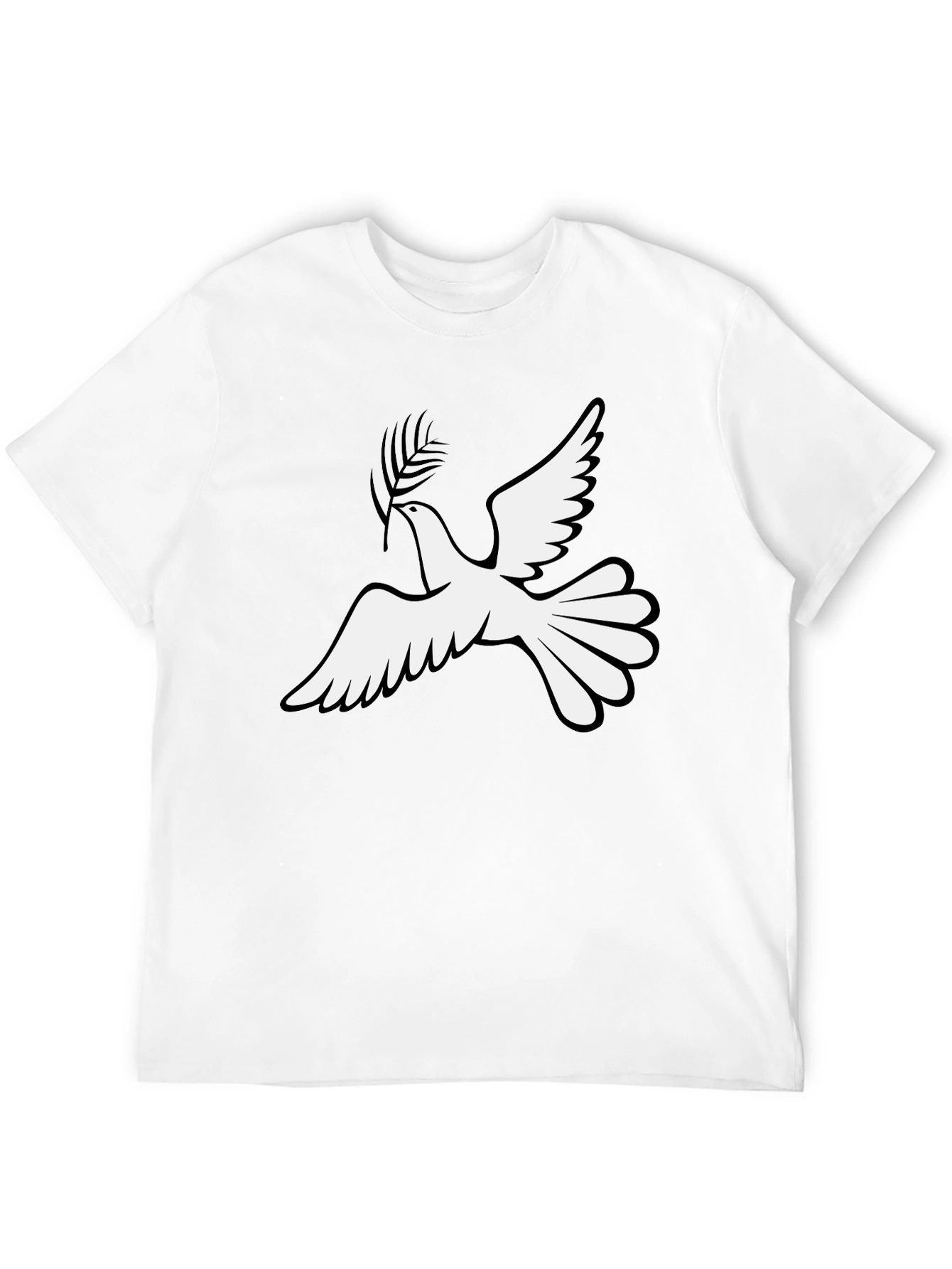 Peace Dove Graphic T-Shirt - Black Cotton Blend