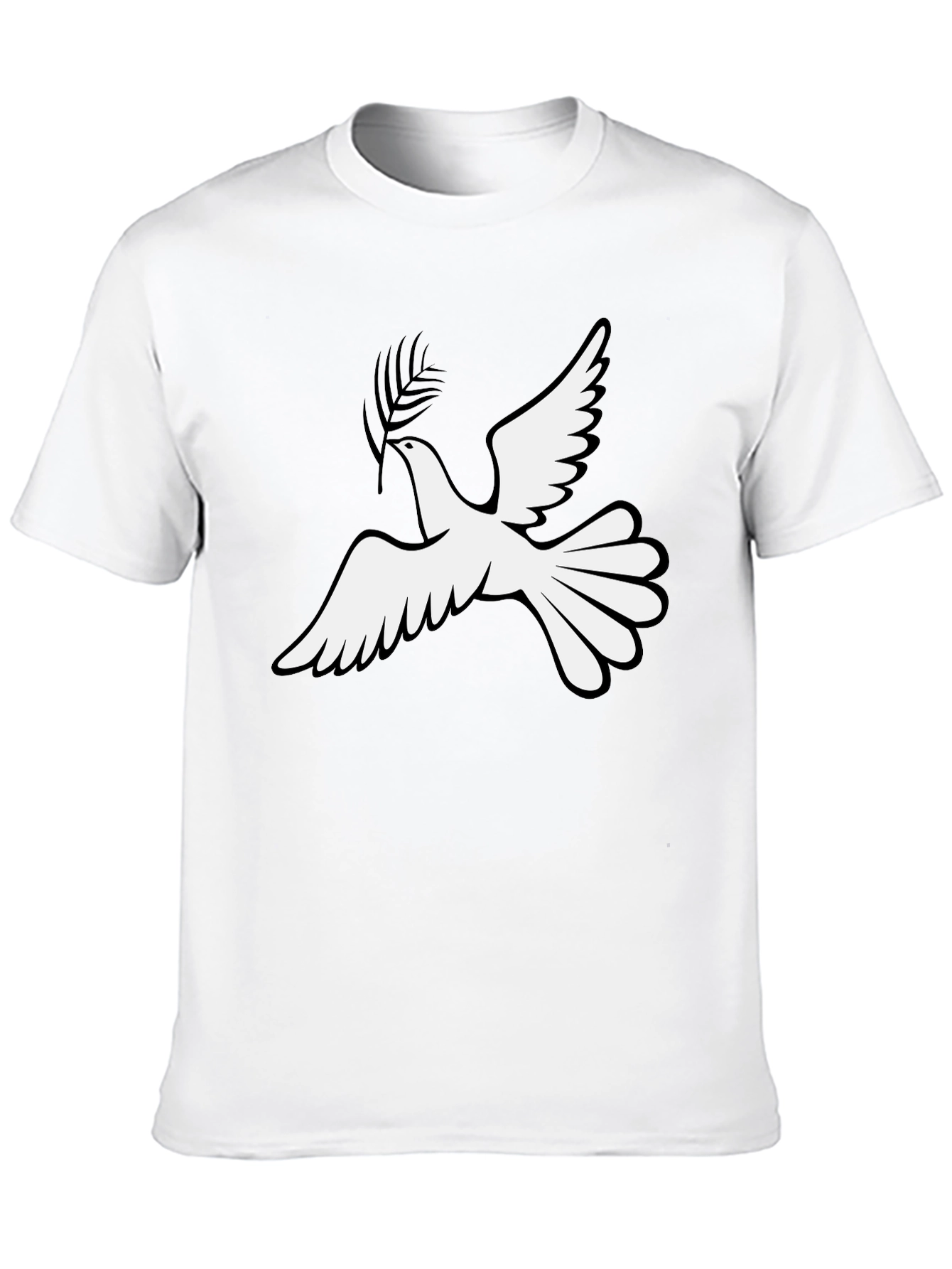Peace Dove Graphic T-Shirt - Black Cotton Blend