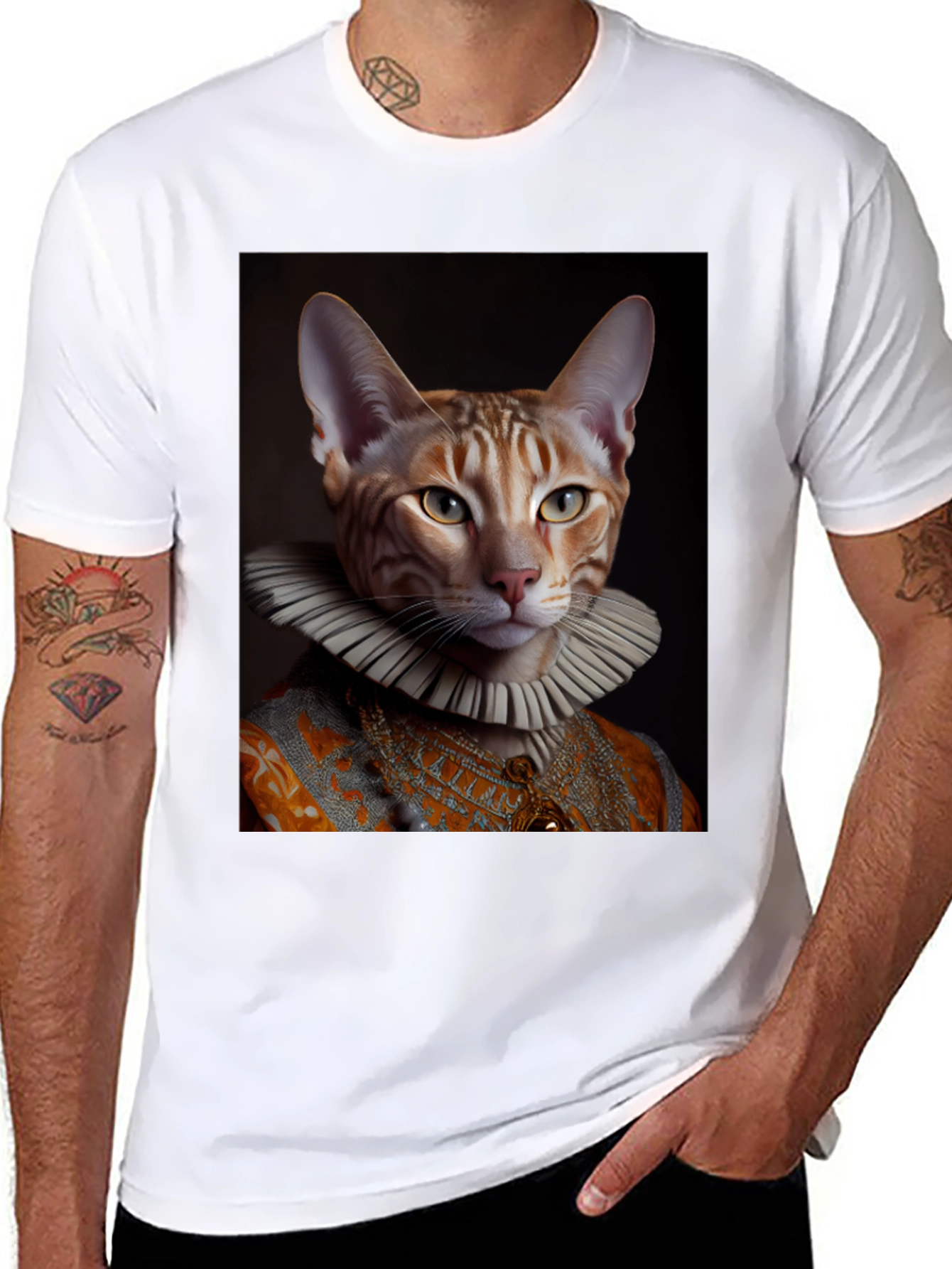 Renaissance Cat T-Shirt - Funny Pet Portrait Tee