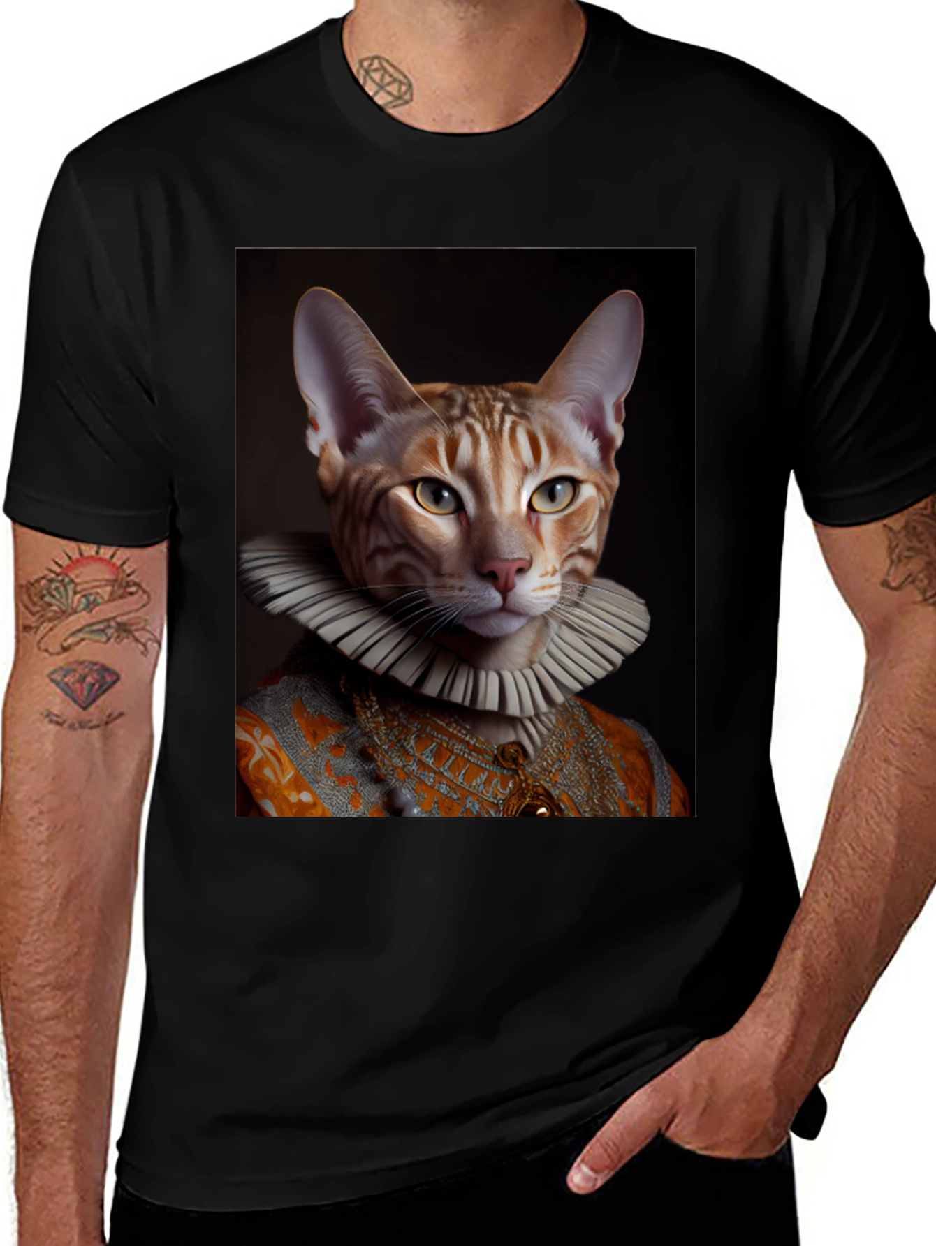 Renaissance Cat T-Shirt - Funny Pet Portrait Tee