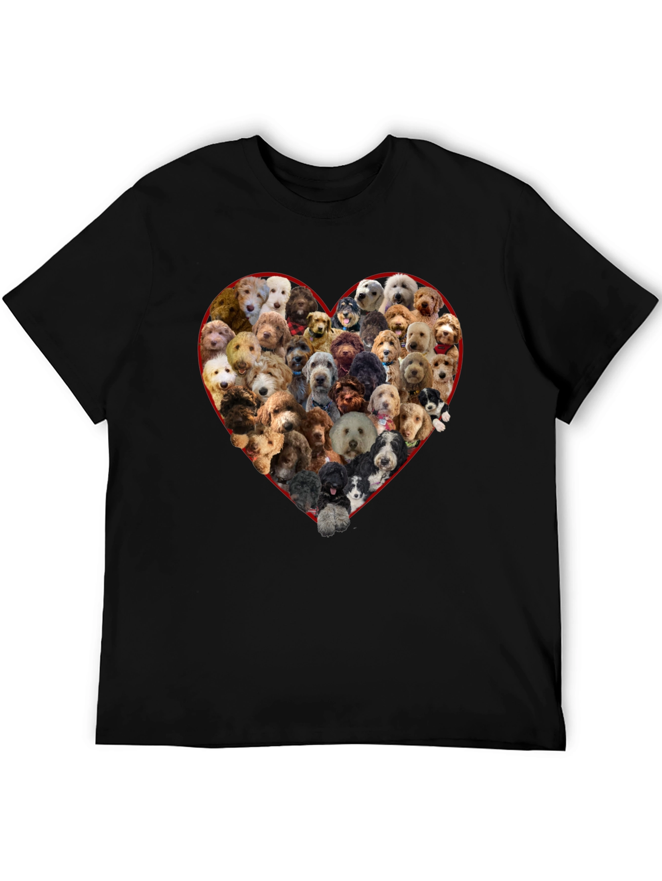 Dog Breed Heart T-Shirt - Black Crew Neck