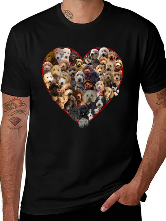 Dog Breed Heart T-Shirt - Black Crew Neck
