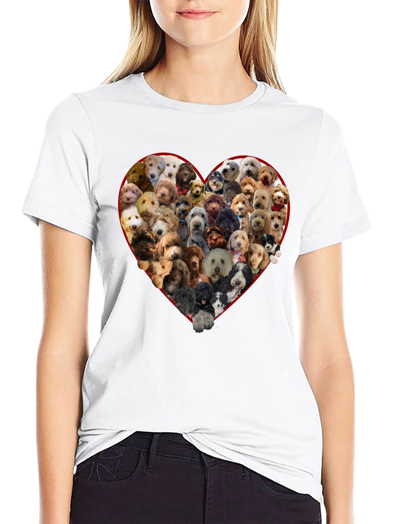 Dog Breed Heart T-Shirt - Black Crew Neck