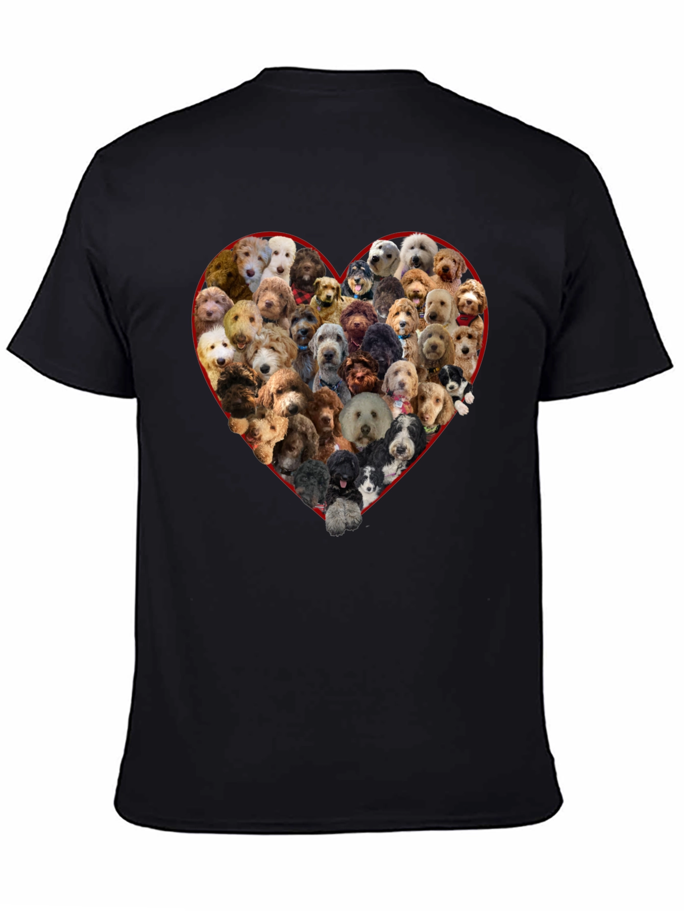 Dog Breed Heart T-Shirt - Black Crew Neck