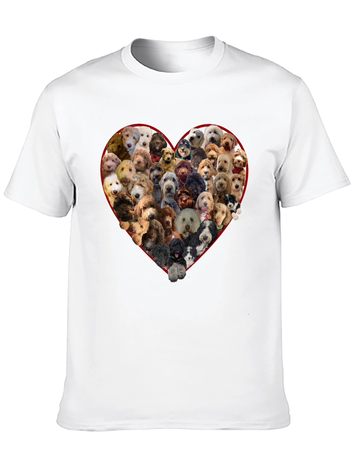 Dog Breed Heart T-Shirt - Black Crew Neck