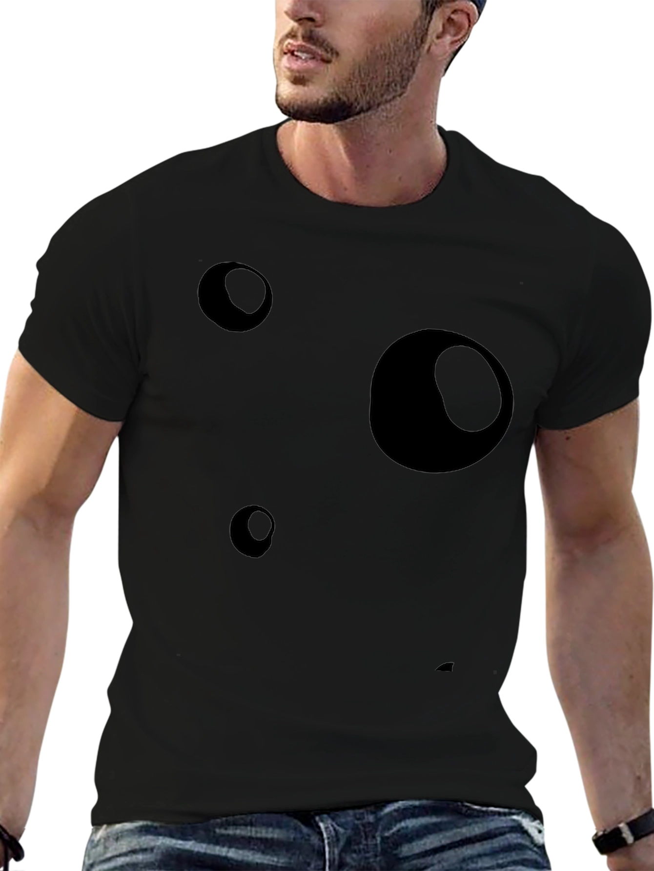 Abstract Bubble Black Graphic Tee