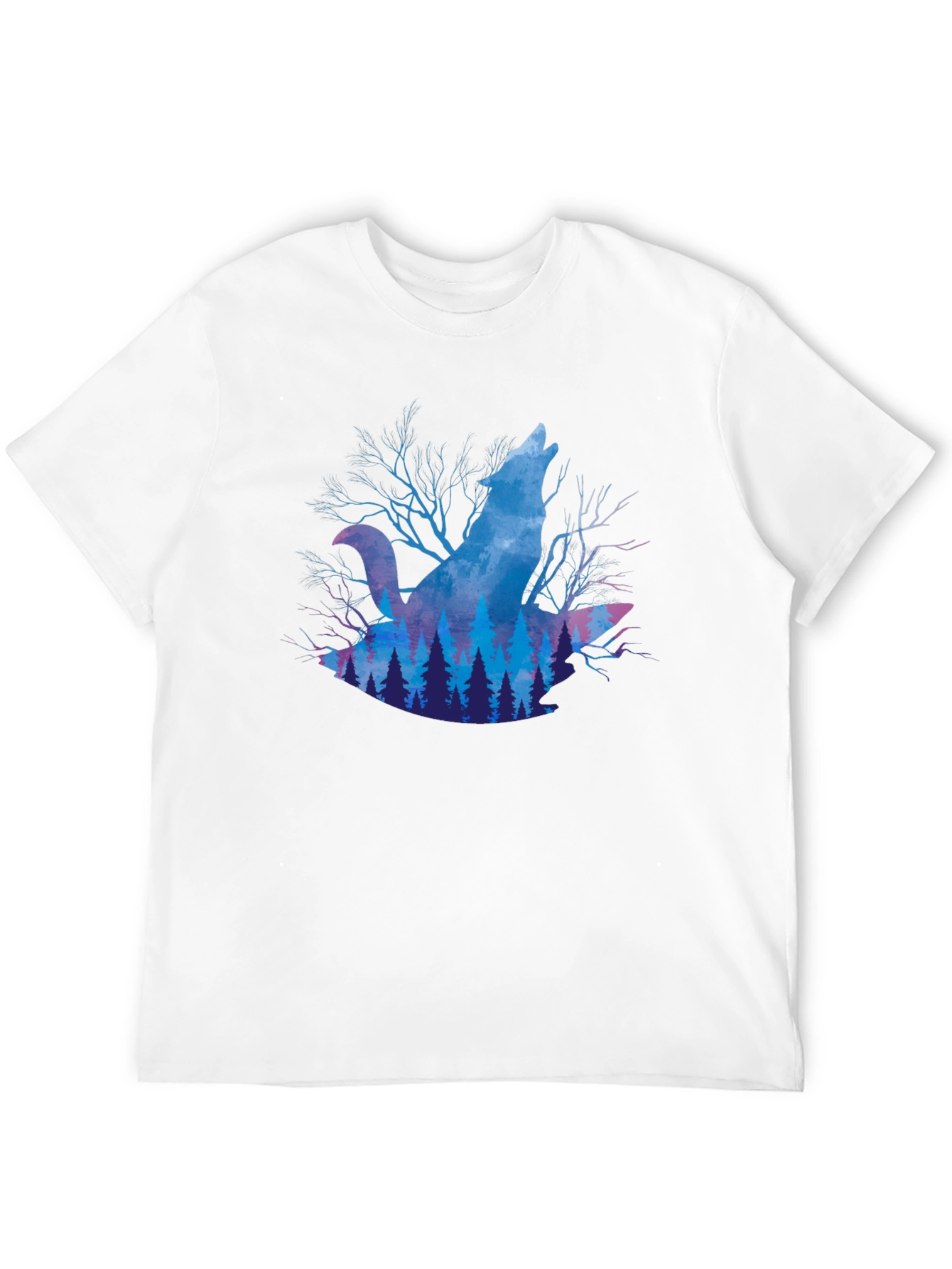 Wolf Howl Forest Graphic T-Shirt