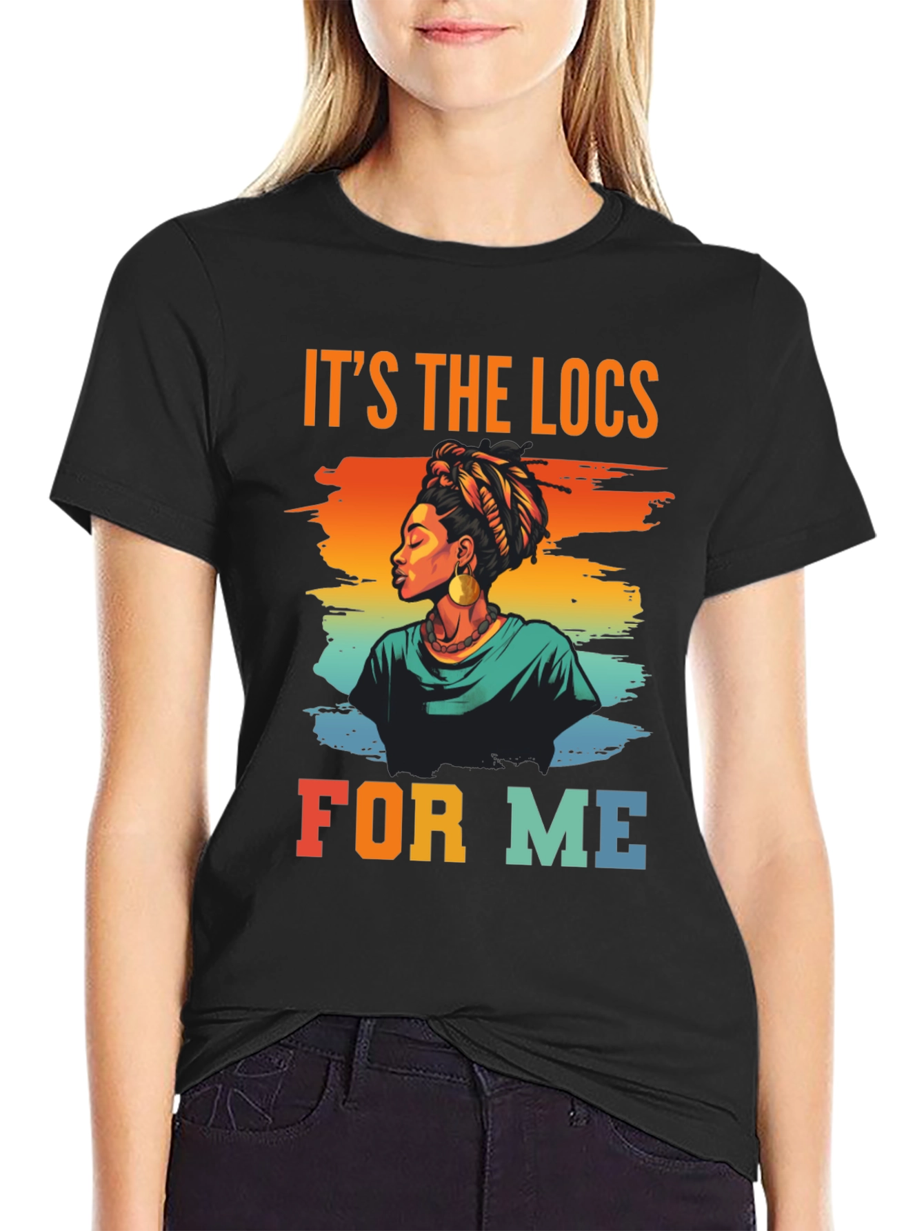 Its The Locs For Me Black Graphic Tee