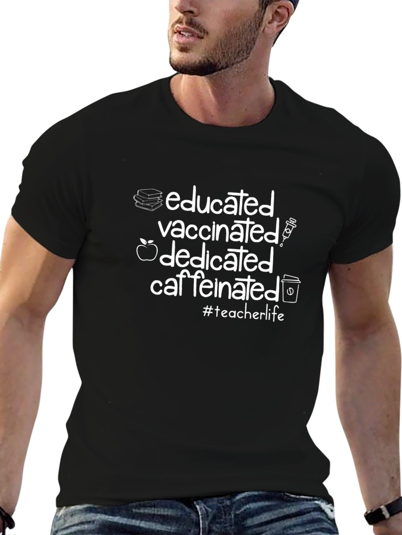 Educated Vaccinated Dedicated Caffeinated T-Shirt