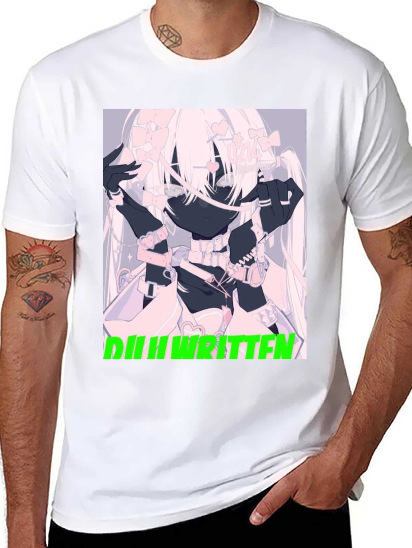 Anime Graphic Tee - Ill Written Black T-Shirt