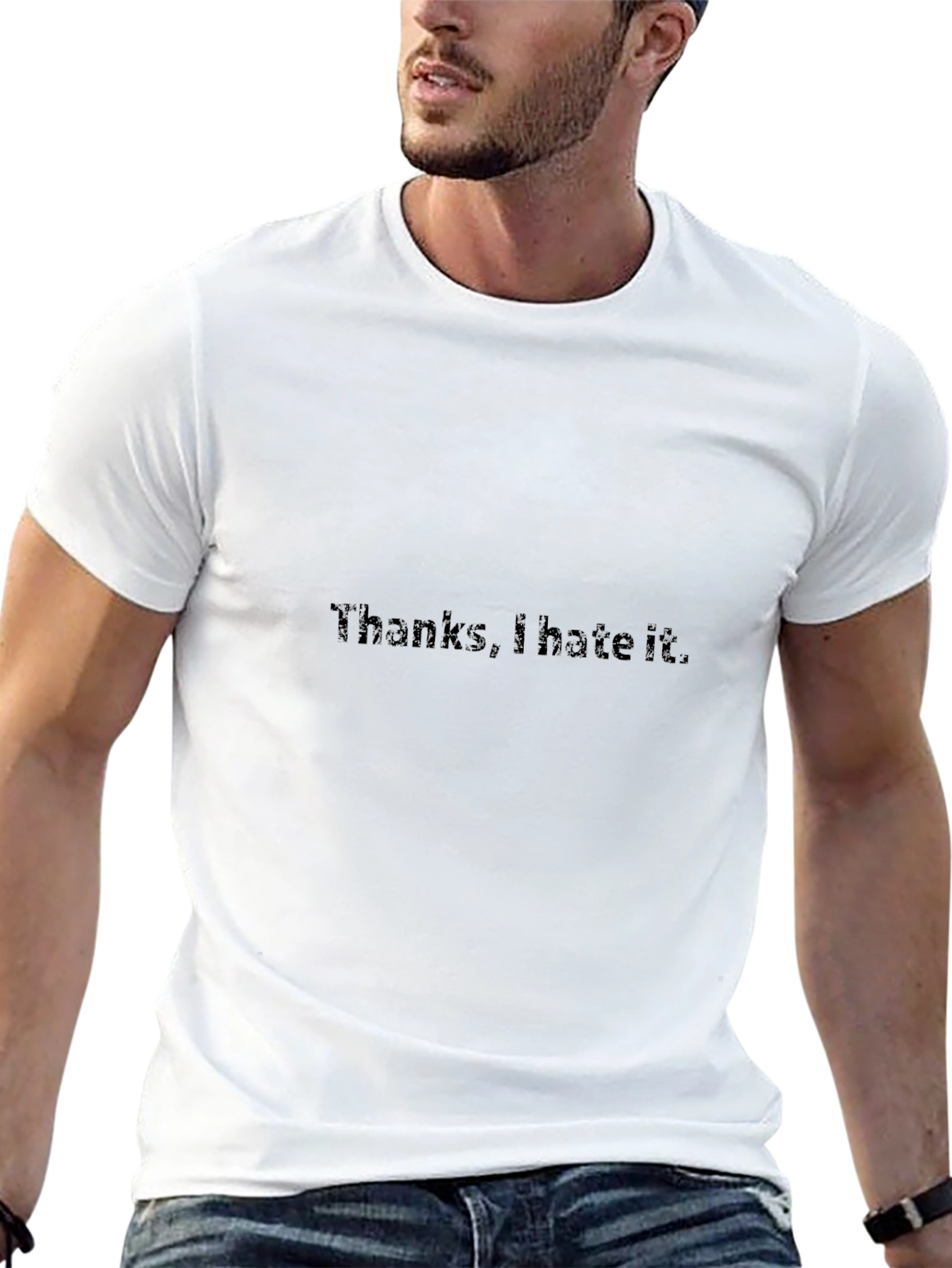 Thanks I Hate It T-Shirt -  Black Casual Tee