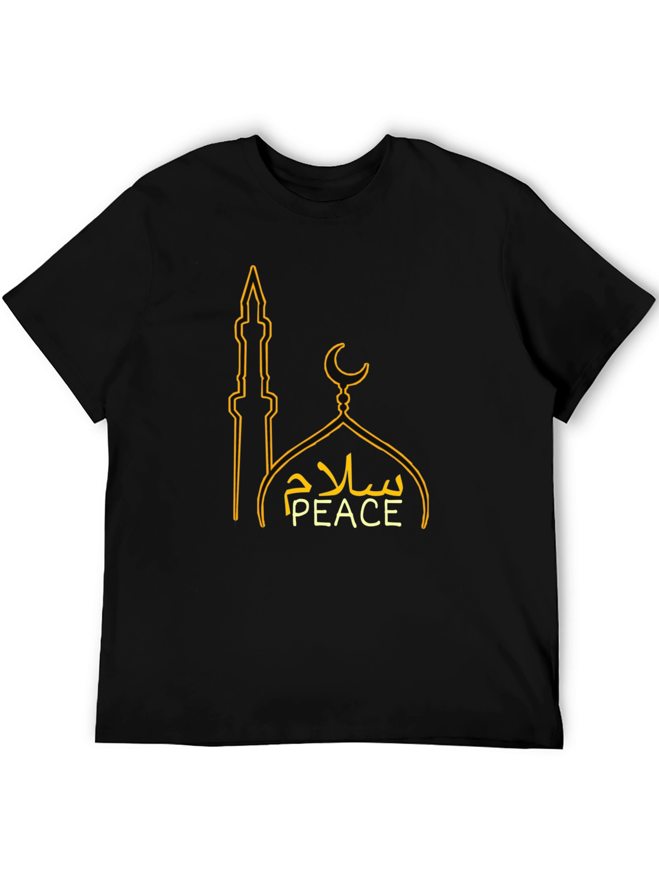 Peace Sign Mosque Graphic T-Shirt - Black