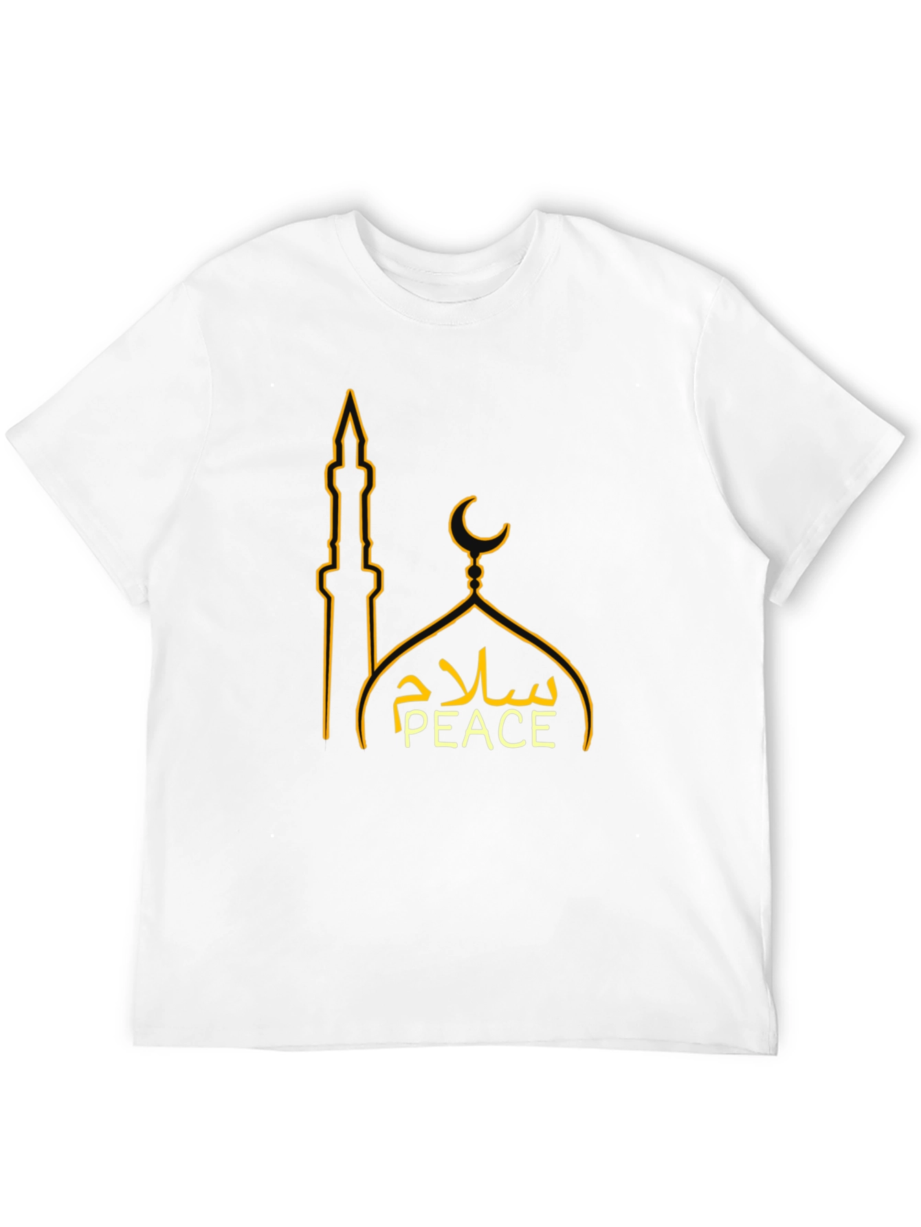 Peace Sign Mosque Graphic T-Shirt - Black