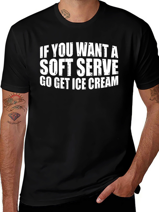 Funny Soft Serve Graphic Tee - Black
