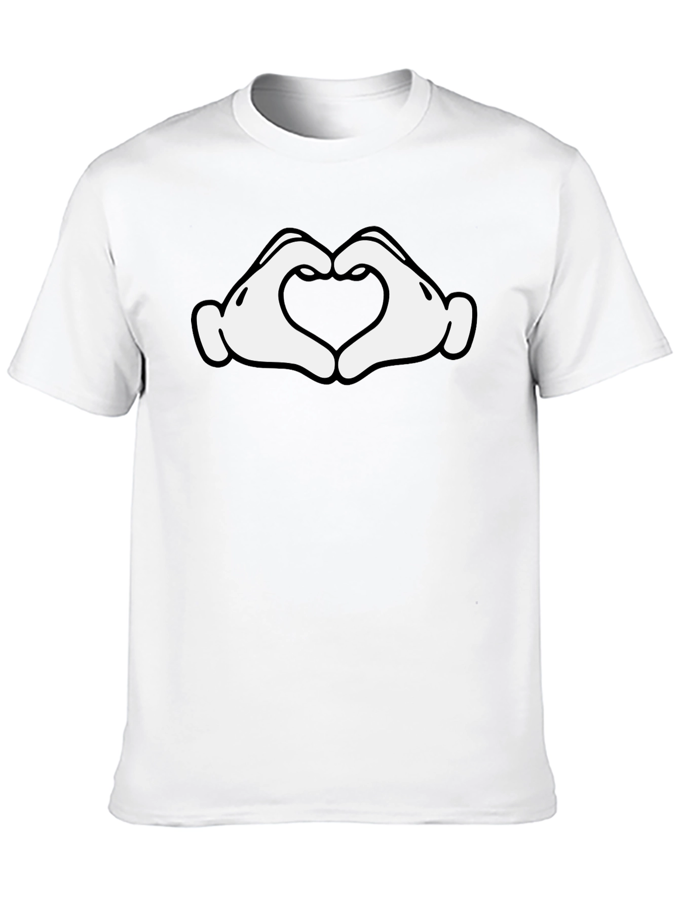 Heart Hands Graphic Tee - Black Cotton Blend
